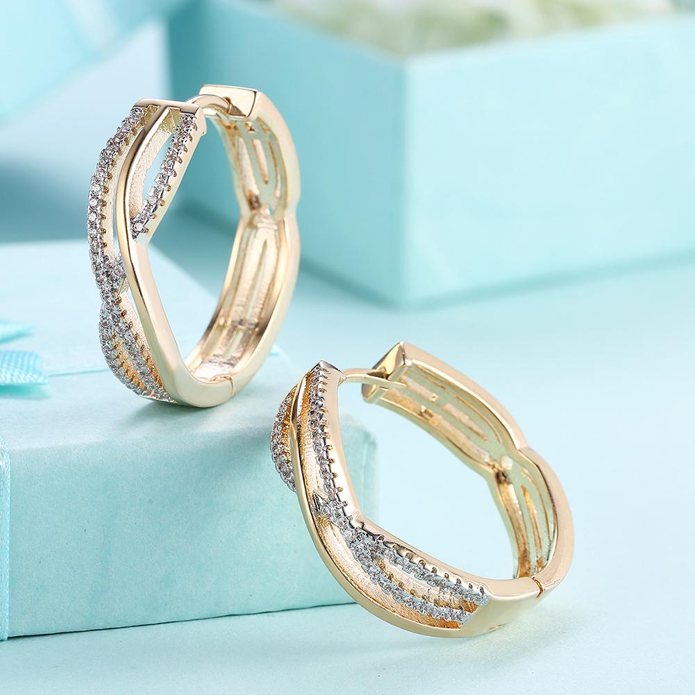 Goldtone Criss Cross Pav'e Earrings With Swarovski Elements, , Riakoob Jewelry, Riakoob Jewelry  jewelryjewelry deals, swarovski crystal jewelry, groupon jewelry,, jewelry for mom,