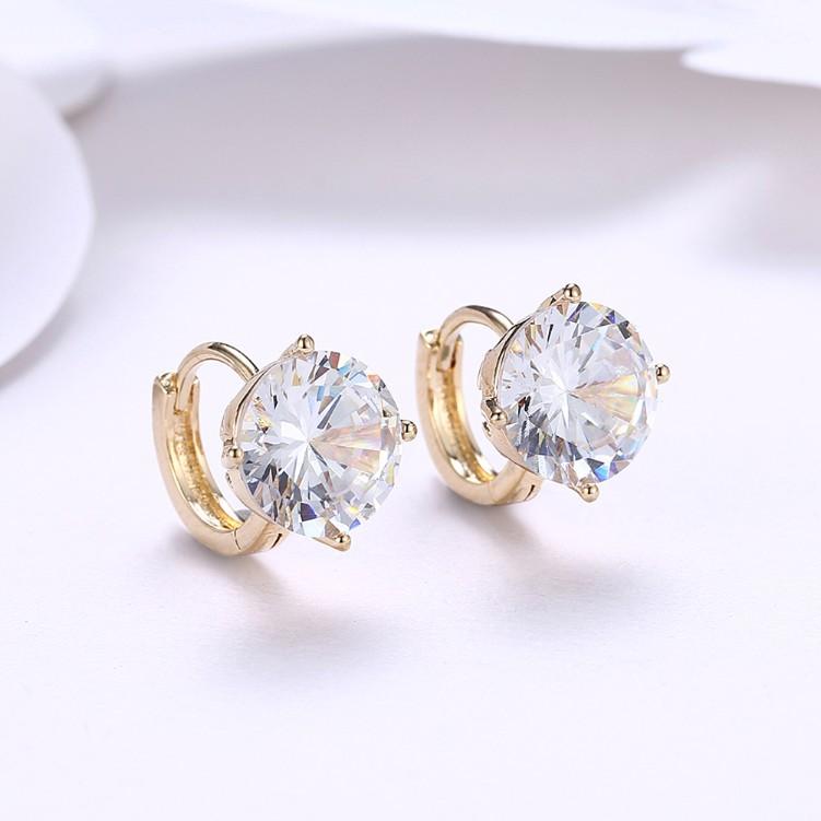 Luxe Crystal Huggies Set in Silvertone - Riakoob Jewelry