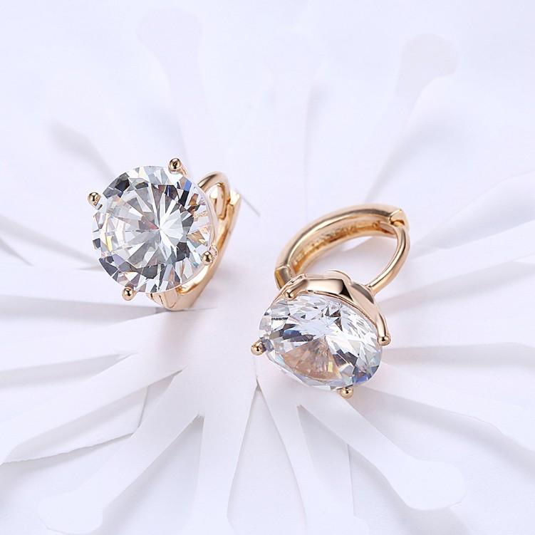 Luxe Crystal Huggies Set in Silvertone - Riakoob Jewelry