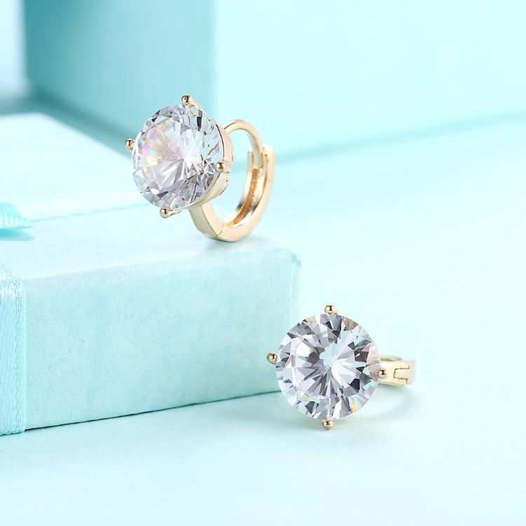 Luxe Crystal Huggies Set in Silvertone - Riakoob Jewelry