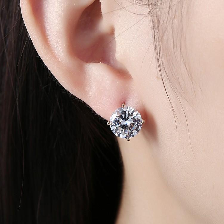 Luxe Crystal Huggies Set in Silvertone - Riakoob Jewelry