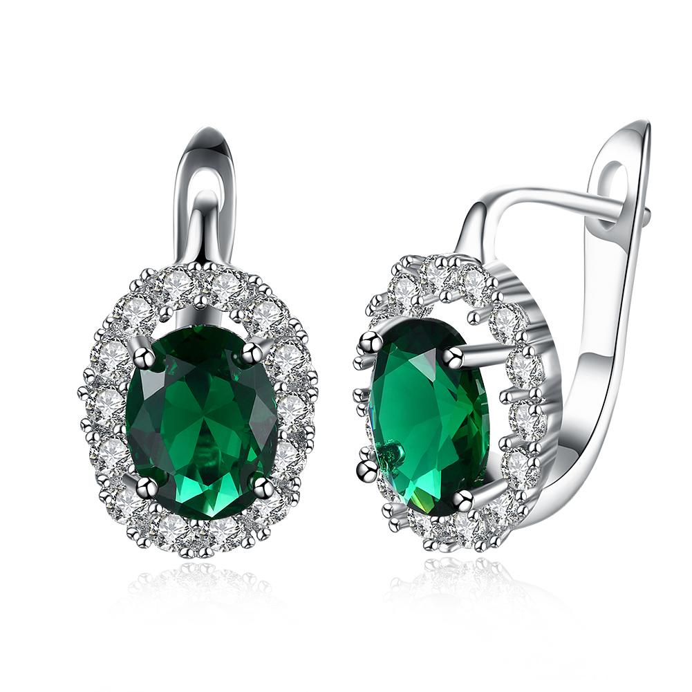 Green Swarovski Elements Leverback Earrings in Silvertone, Earring, Riakoob Jewelry, Riakoob Jewelry  jewelryjewelry deals, swarovski crystal jewelry, groupon jewelry,, jewelry for mom,
