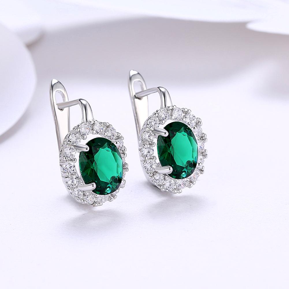 Green Swarovski Elements Leverback Earrings in Silvertone, Earring, Riakoob Jewelry, Riakoob Jewelry  jewelryjewelry deals, swarovski crystal jewelry, groupon jewelry,, jewelry for mom,