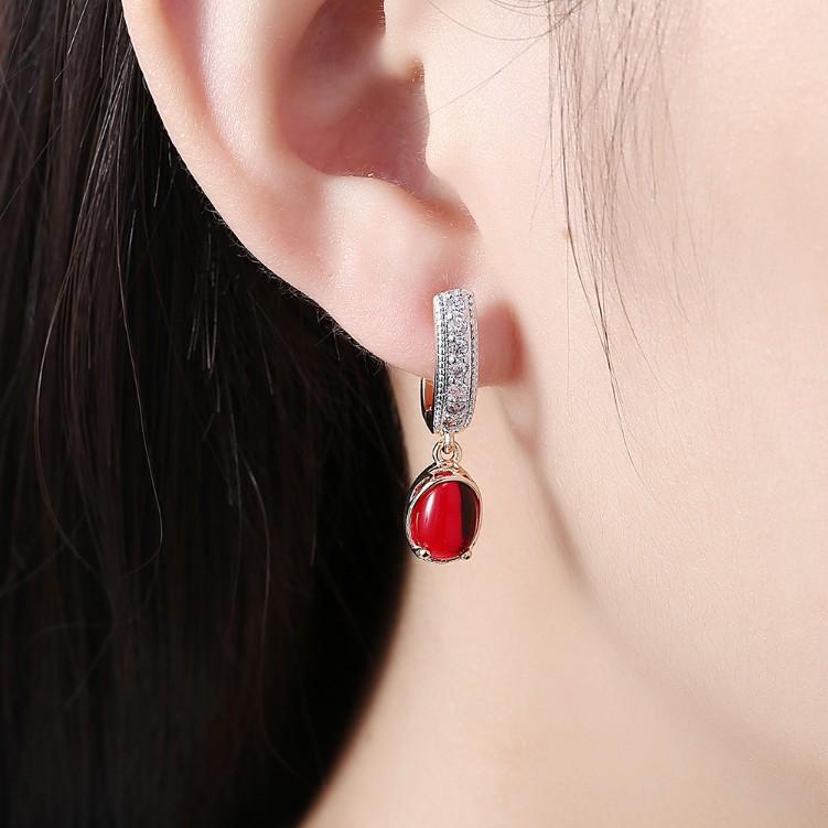 Created Micro-Pav'e Leverback Earrings Set in Silvertone - Riakoob Jewelry
