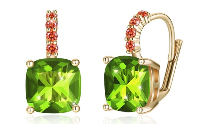 Asscher Cut Leverback Earrings Set in Goldtone Tone  Made with Swarovski Crystal, , Riakoob Jewelry, Riakoob Jewelry  jewelryjewelry deals, swarovski crystal jewelry, groupon jewelry,, jewelry for mom,