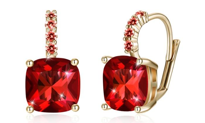Asscher Cut Leverback Earrings Set in Goldtone Tone  Made with Swarovski Crystal, , Riakoob Jewelry, Riakoob Jewelry  jewelryjewelry deals, swarovski crystal jewelry, groupon jewelry,, jewelry for mom,