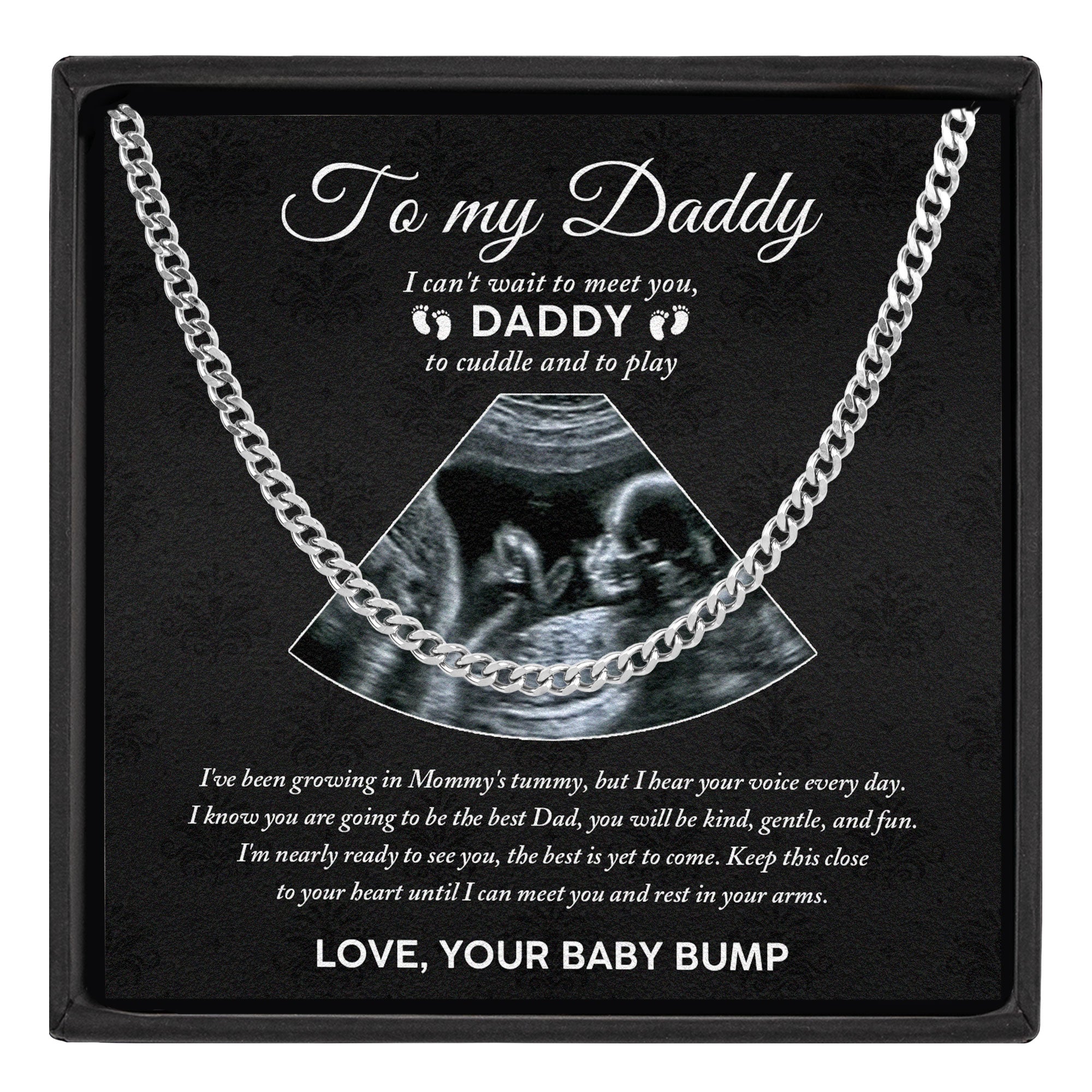 Keep This Close To Your Heart Until I Can Meet You - Personalized Photo Men's Cuban Link Chain