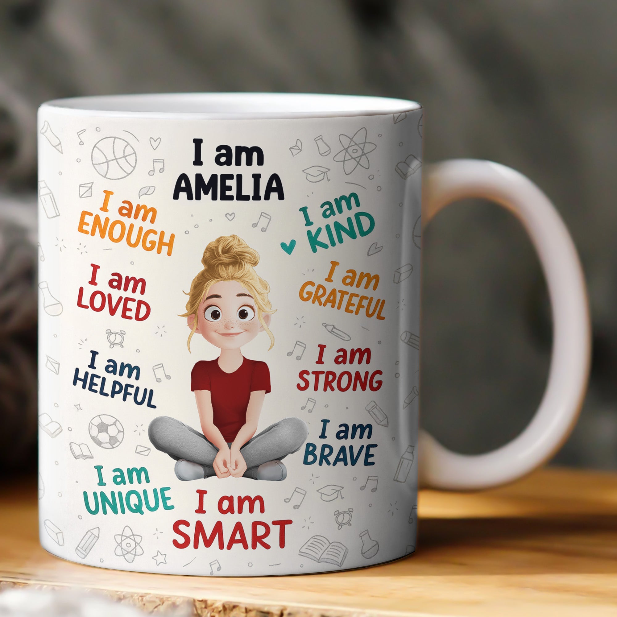 Kid Affirmation Cute Cartoon - Personalized Mug