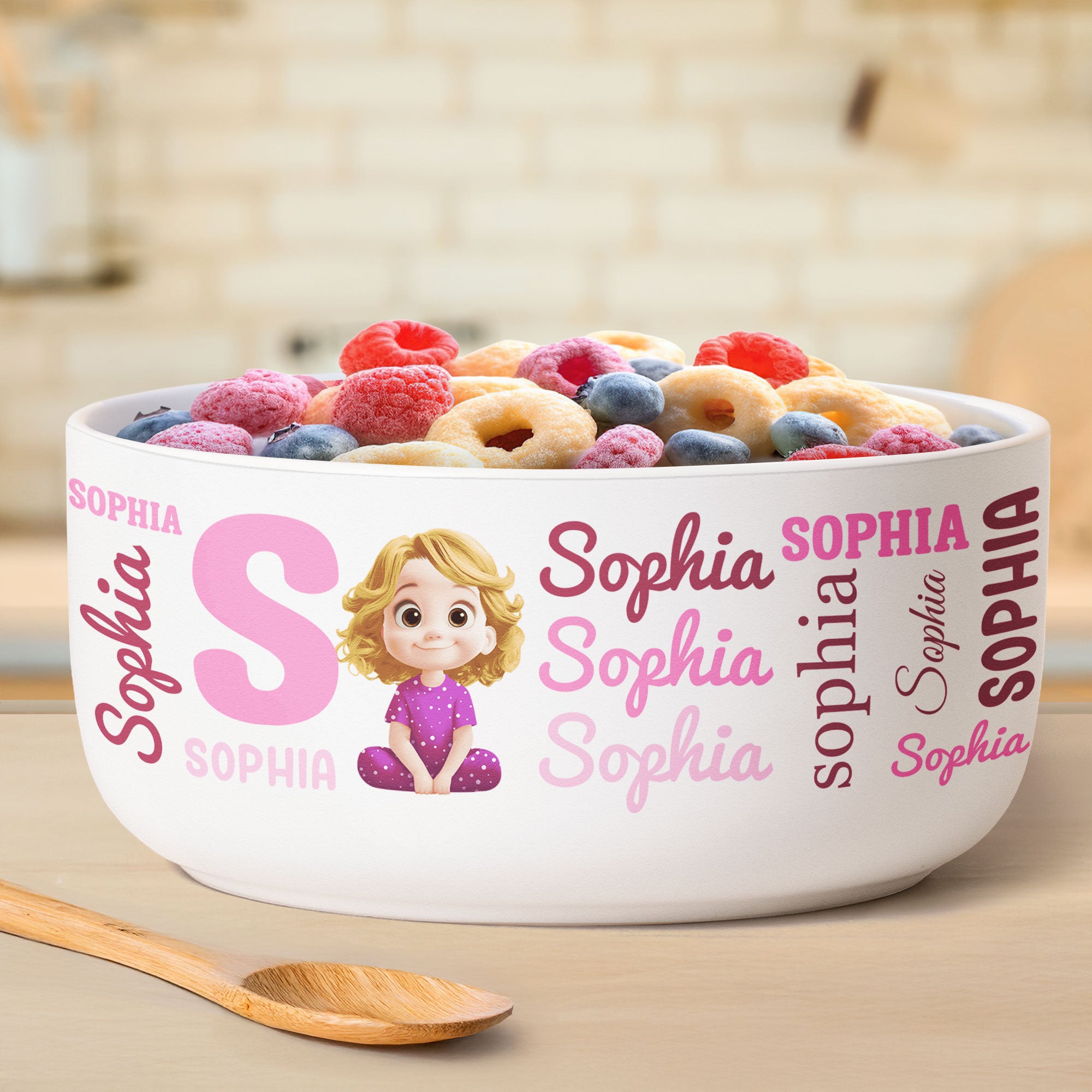 Kid Name Pattern - Personalized Ceramic Bowl