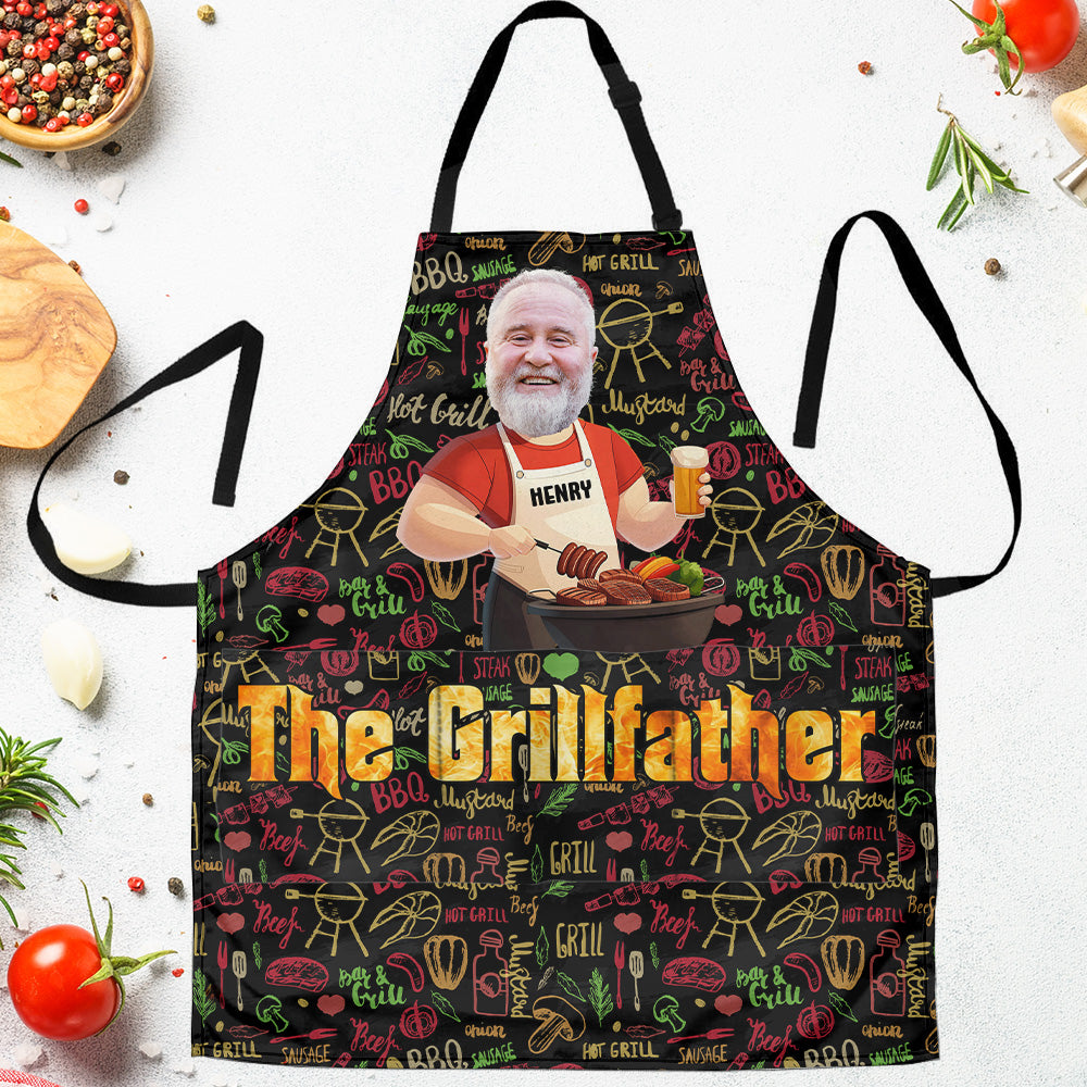 King Of Bbq Grill Master - Personalized Photo Apron