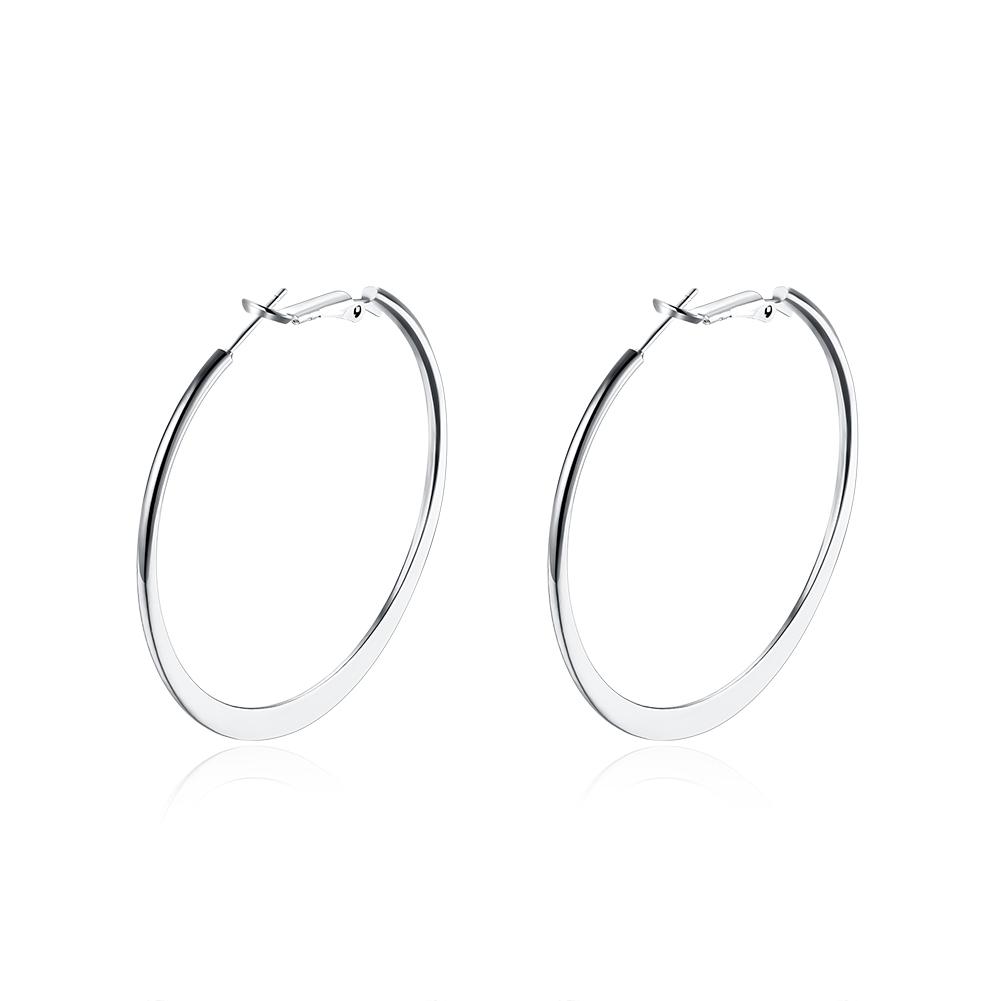 42mm Flat Hoop Earring in  Silvertone, Earring, Riakoob Jewelry, Riakoob Jewelry  jewelryjewelry deals, swarovski crystal jewelry, groupon jewelry,, jewelry for mom,