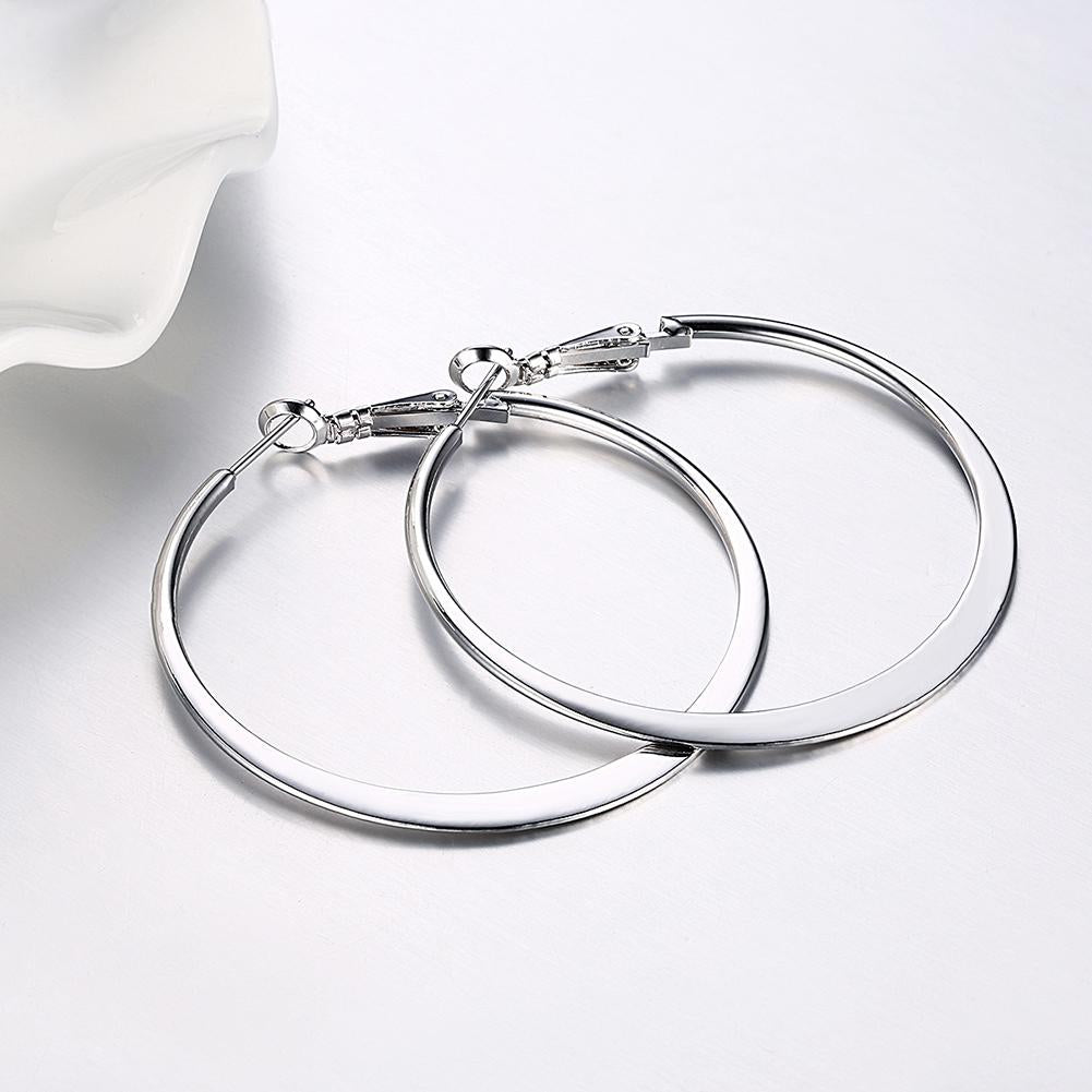 42mm Flat Hoop Earring in  Silvertone, Earring, Riakoob Jewelry, Riakoob Jewelry  jewelryjewelry deals, swarovski crystal jewelry, groupon jewelry,, jewelry for mom,