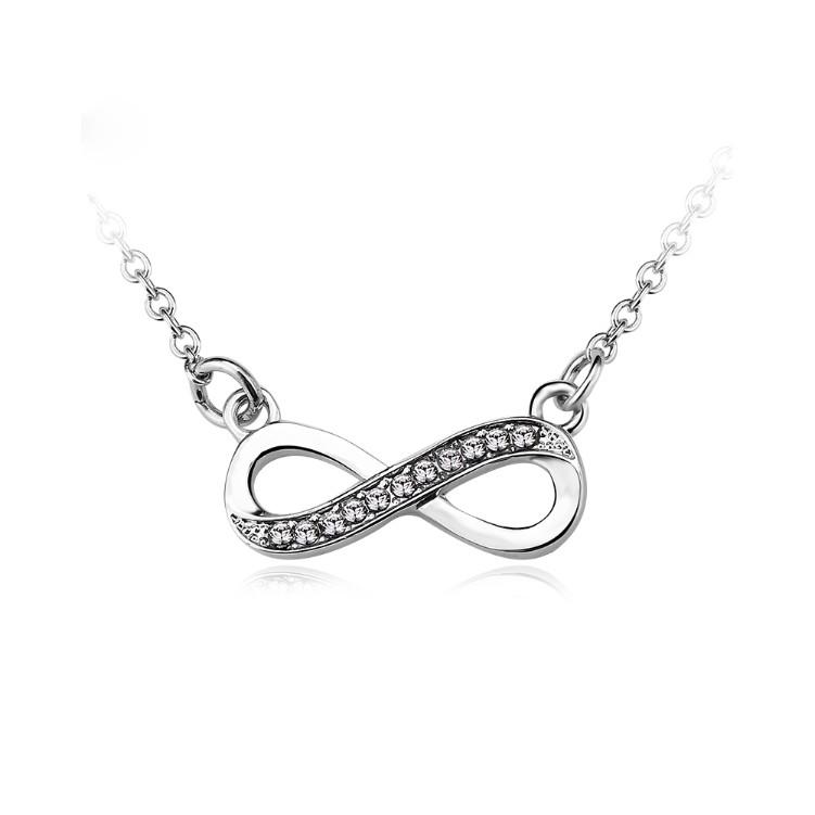 Infinity Design Micro-Pav'e White Gold Necklace, , Riakoob Jewelry, Riakoob Jewelry fashion jewelry, cheap jewelry, jewelry for mom,