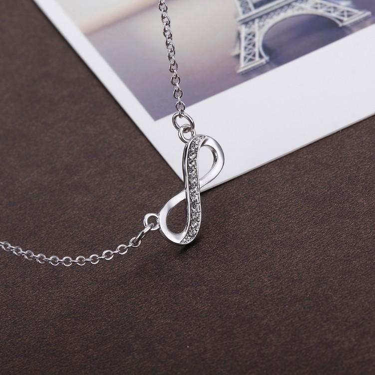 Infinity Design Micro-Pav'e White Gold Necklace, , Riakoob Jewelry, Riakoob Jewelry fashion jewelry, cheap jewelry, jewelry for mom,