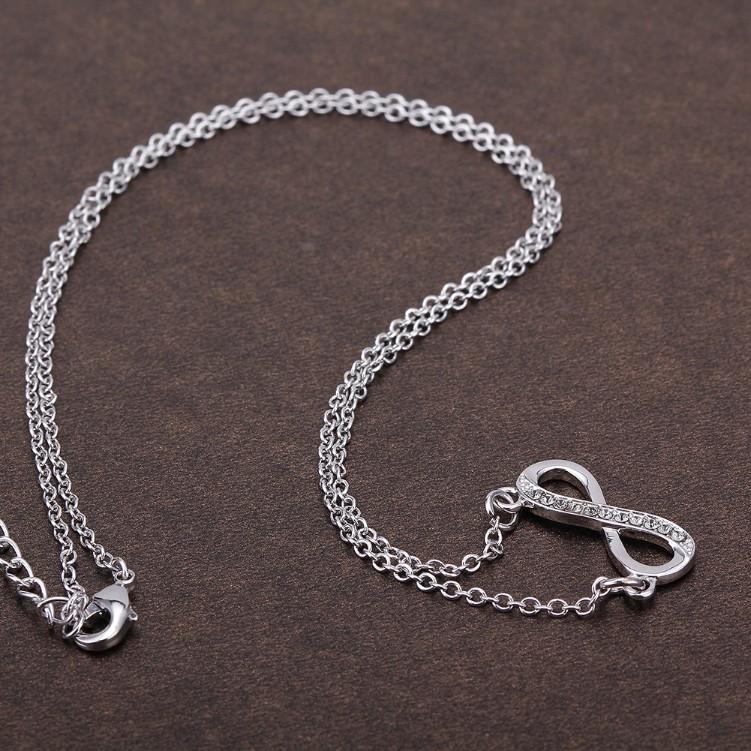 Infinity Design Micro-Pav'e White Gold Necklace, , Riakoob Jewelry, Riakoob Jewelry fashion jewelry, cheap jewelry, jewelry for mom,