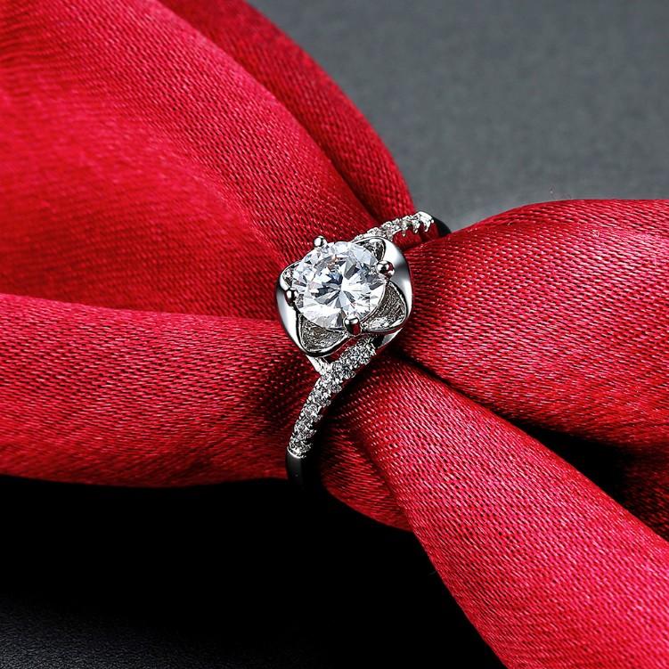 1.00 CTTW Engagement Cut Floral White Crystal Pav'e Ring, Rings, Riakoob Jewelry, Riakoob Jewelry  jewelryjewelry deals, swarovski crystal jewelry, groupon jewelry,, jewelry for mom,