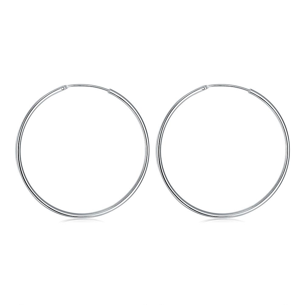 50mm Smooth Hoop Earring in  Silvertone, Earring, Riakoob Jewelry, Riakoob Jewelry  jewelryjewelry deals, swarovski crystal jewelry, groupon jewelry,, jewelry for mom,