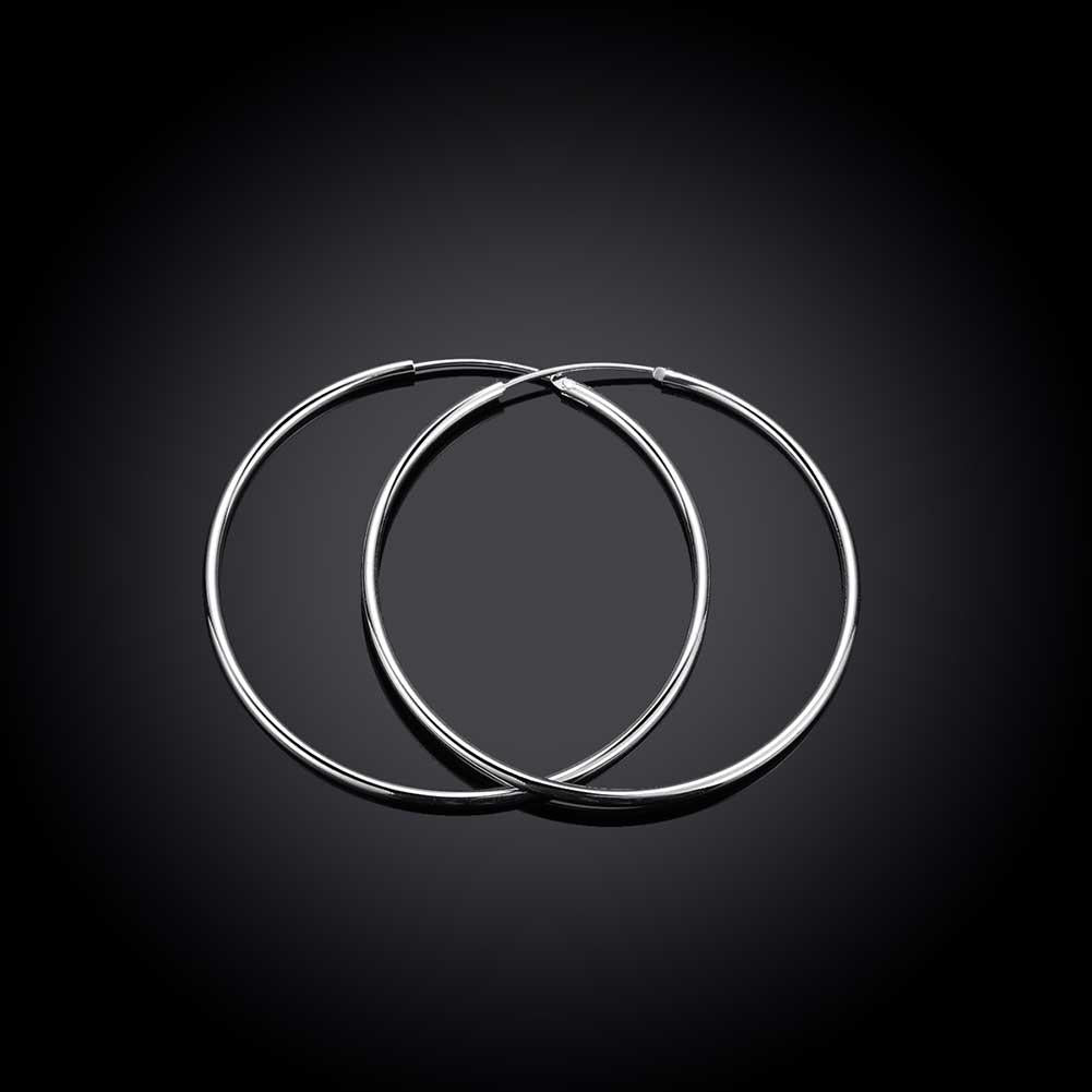 50mm Smooth Hoop Earring in  Silvertone, Earring, Riakoob Jewelry, Riakoob Jewelry  jewelryjewelry deals, swarovski crystal jewelry, groupon jewelry,, jewelry for mom,