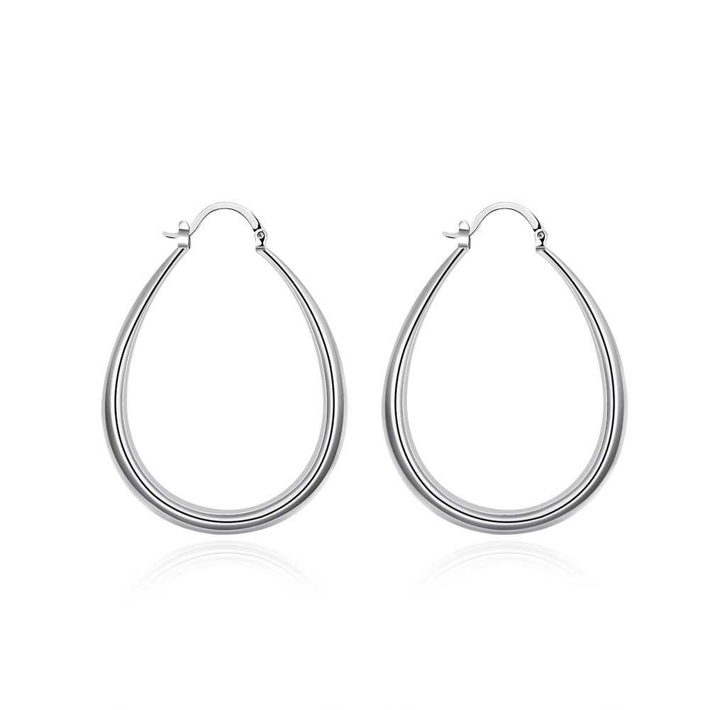 40mm French Lock Hoop Earring in  Silvertone, Earring, Riakoob Jewelry, Riakoob Jewelry  jewelryjewelry deals, swarovski crystal jewelry, groupon jewelry,, jewelry for mom,