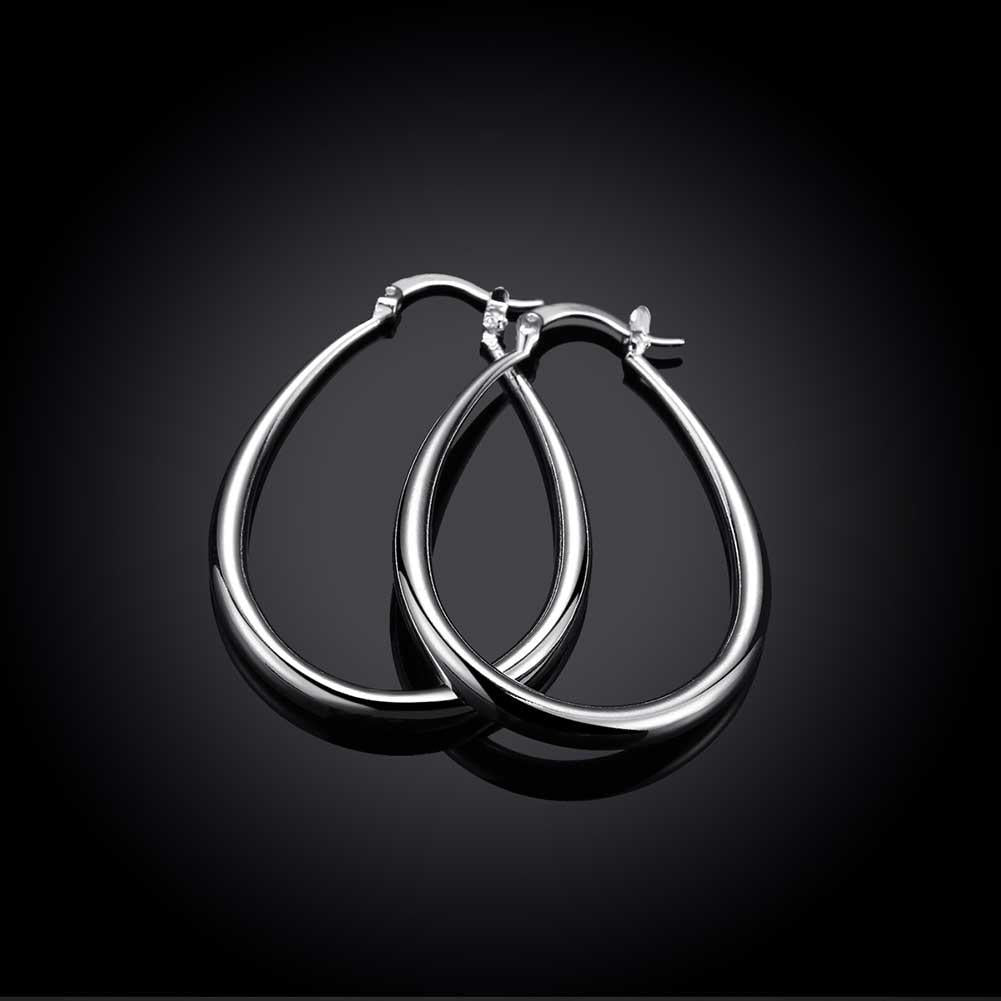 40mm French Lock Hoop Earring in  Silvertone, Earring, Riakoob Jewelry, Riakoob Jewelry  jewelryjewelry deals, swarovski crystal jewelry, groupon jewelry,, jewelry for mom,
