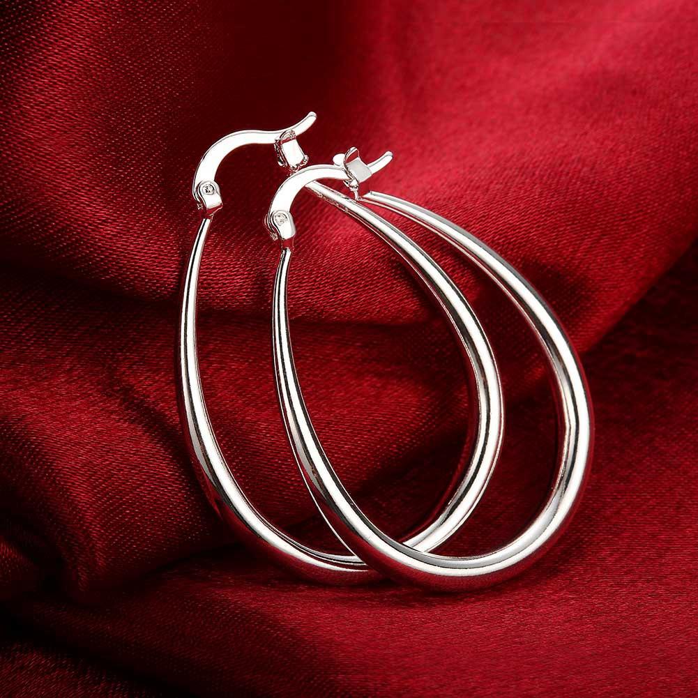 40mm French Lock Hoop Earring in  Silvertone, Earring, Riakoob Jewelry, Riakoob Jewelry  jewelryjewelry deals, swarovski crystal jewelry, groupon jewelry,, jewelry for mom,