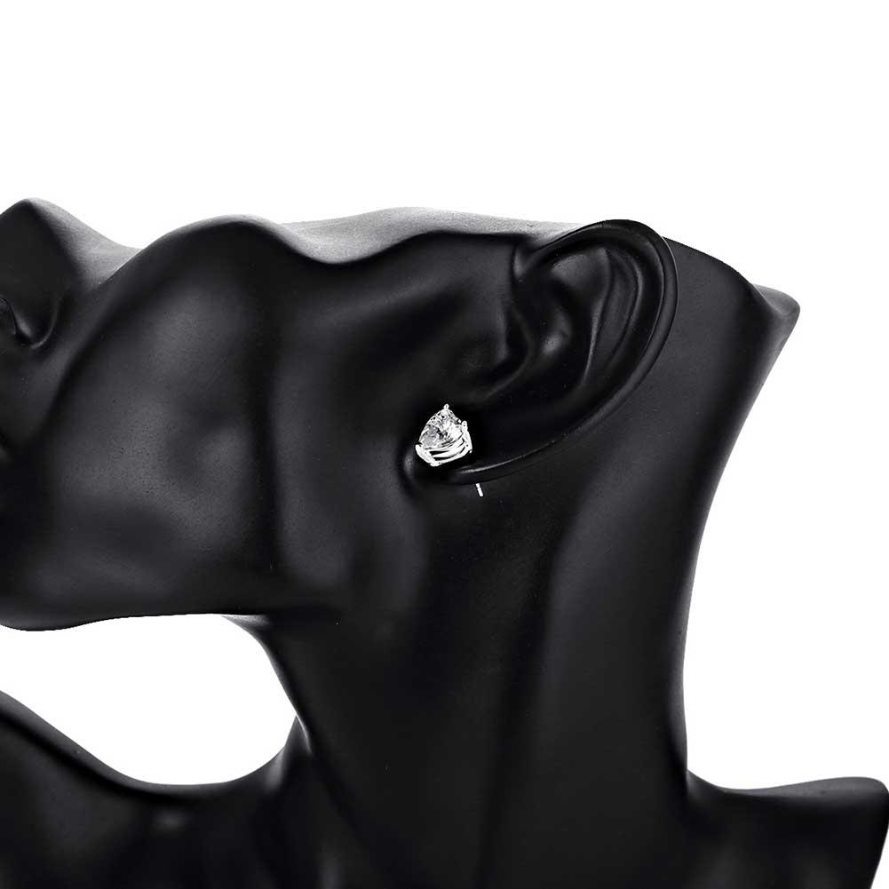 Heart Stud Earrings Made with Swarovski Elements in Sterling Silver - Riakoob Jewelry www.goldennycjewelry.com fashion jewelry for women