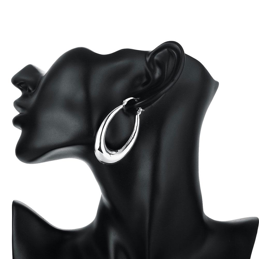 47mm Thick Cut Hoop Earring in  Silvertone, Earring, Riakoob Jewelry, Riakoob Jewelry  jewelryjewelry deals, swarovski crystal jewelry, groupon jewelry,, jewelry for mom,