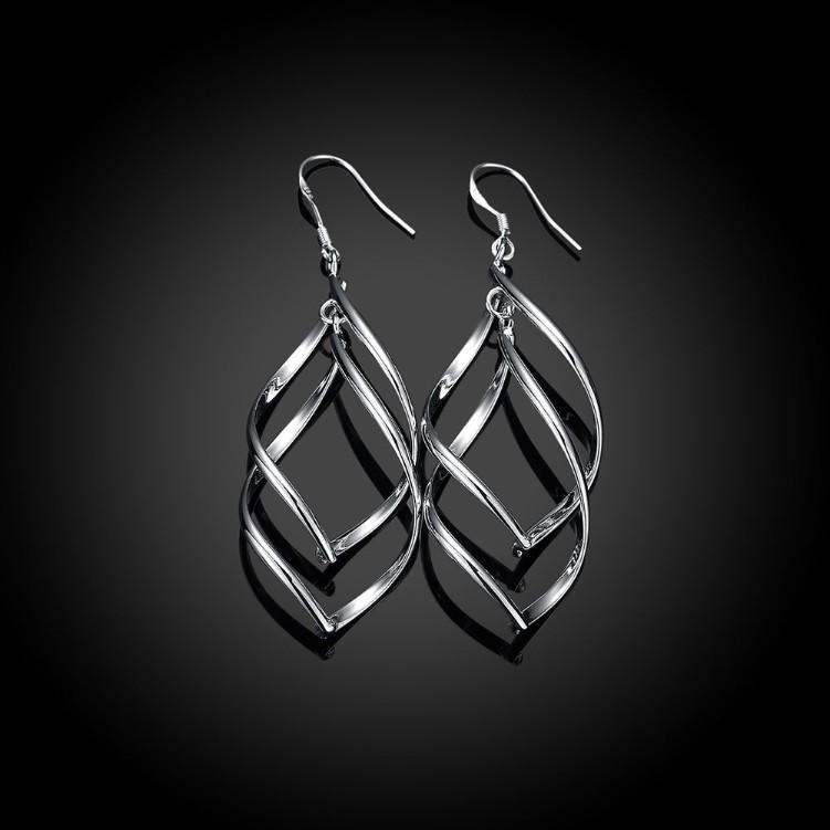 Silver Spiral Hook Earrings Set in  Silvertone - Riakoob Jewelry www.goldennycjewelry.com fashion jewelry for women