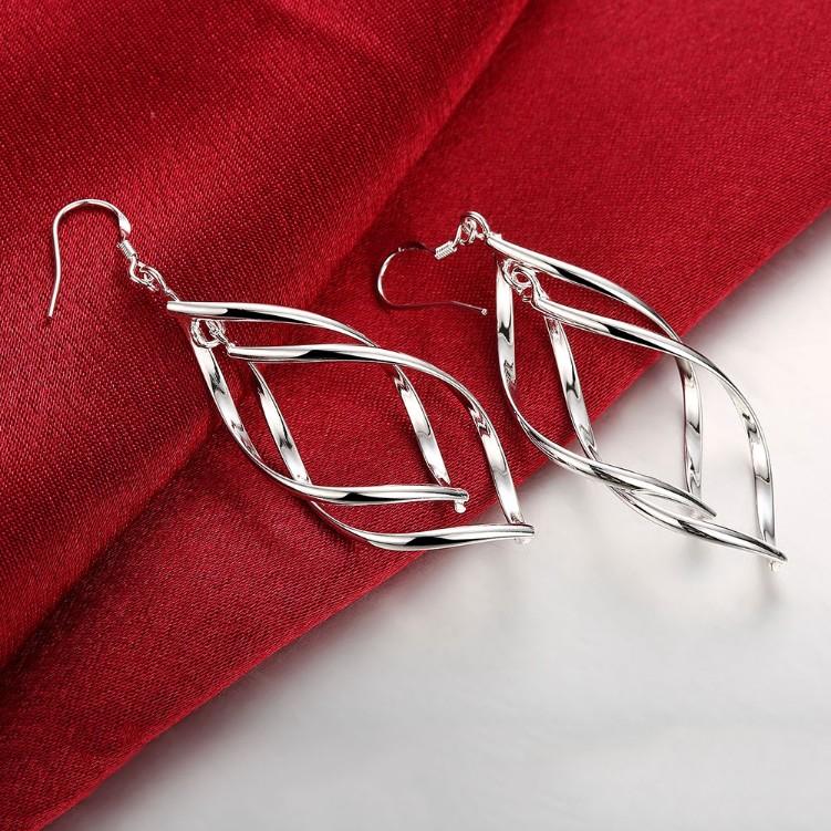 Silver Spiral Hook Earrings Set in  Silvertone - Riakoob Jewelry www.goldennycjewelry.com fashion jewelry for women