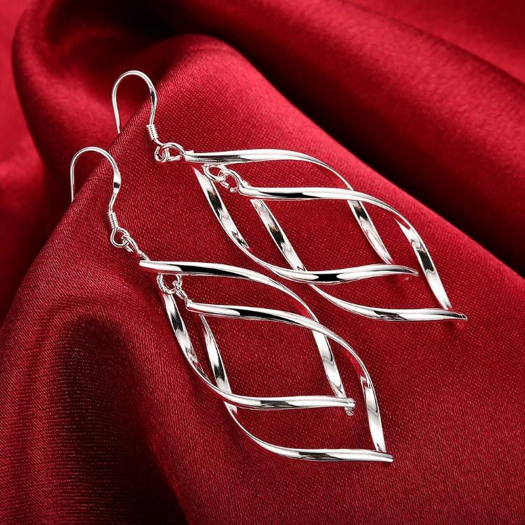 Silver Spiral Hook Earrings Set in  Silvertone - Riakoob Jewelry www.goldennycjewelry.com fashion jewelry for women