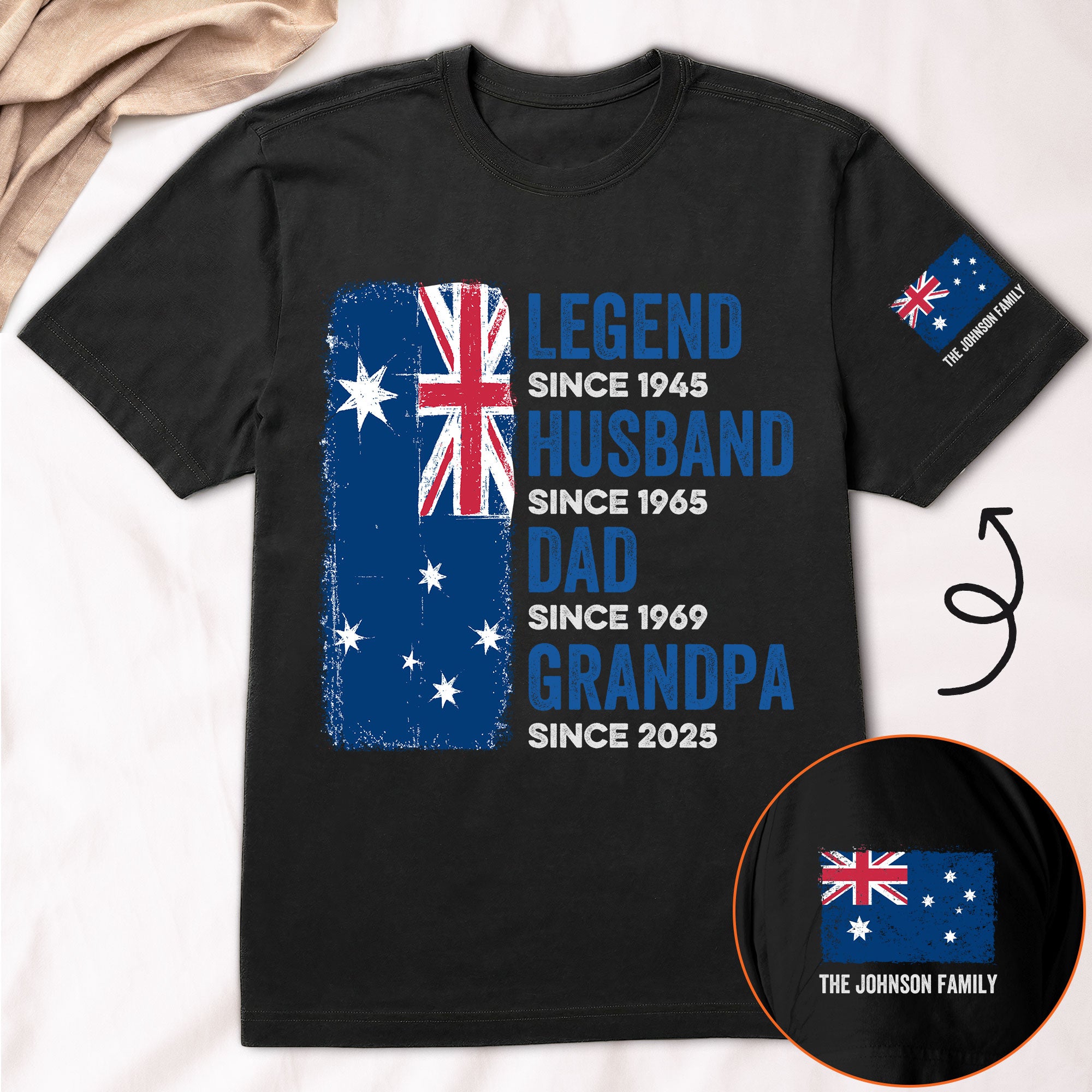 Legend, Husband, Dad And Grandpa - Australia Flag Version - Personalized Shirt