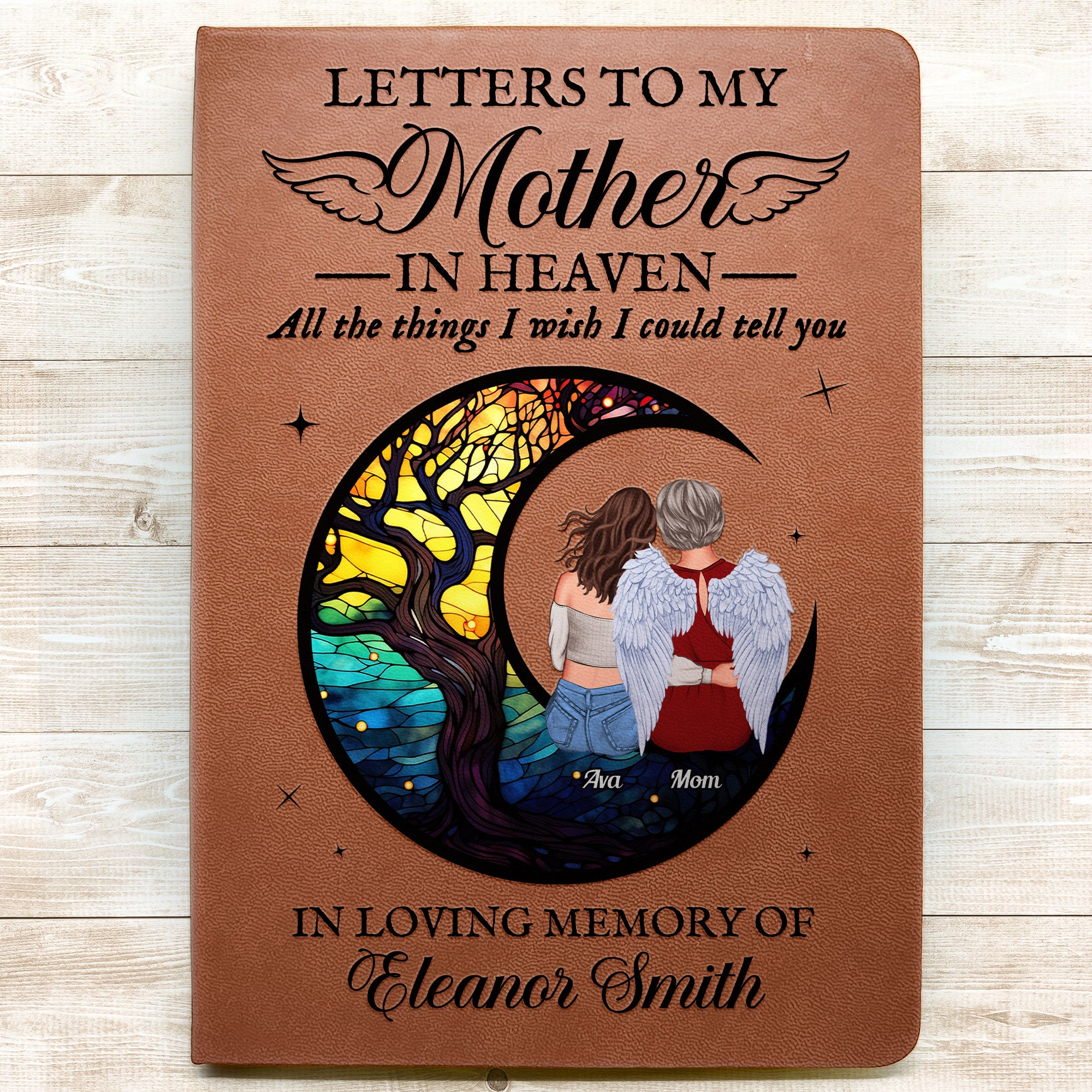 Letters To Loved One In Heaven - Personalized Leather Journal