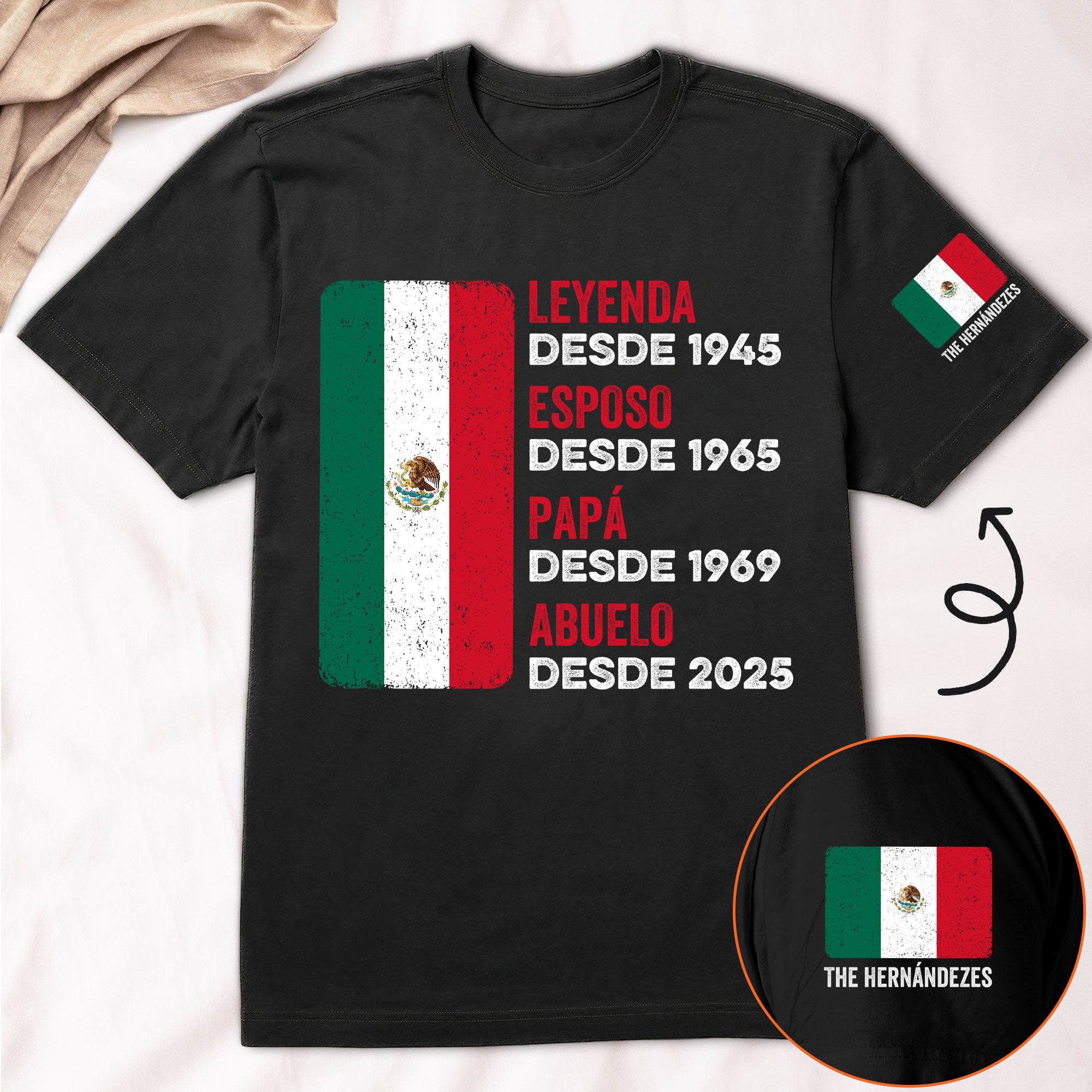 Leyenda Papá Abuelo - Hispanic, Mexico, Puerto Rico, El Salvador, Cuba, Dr - Personalized Shirt