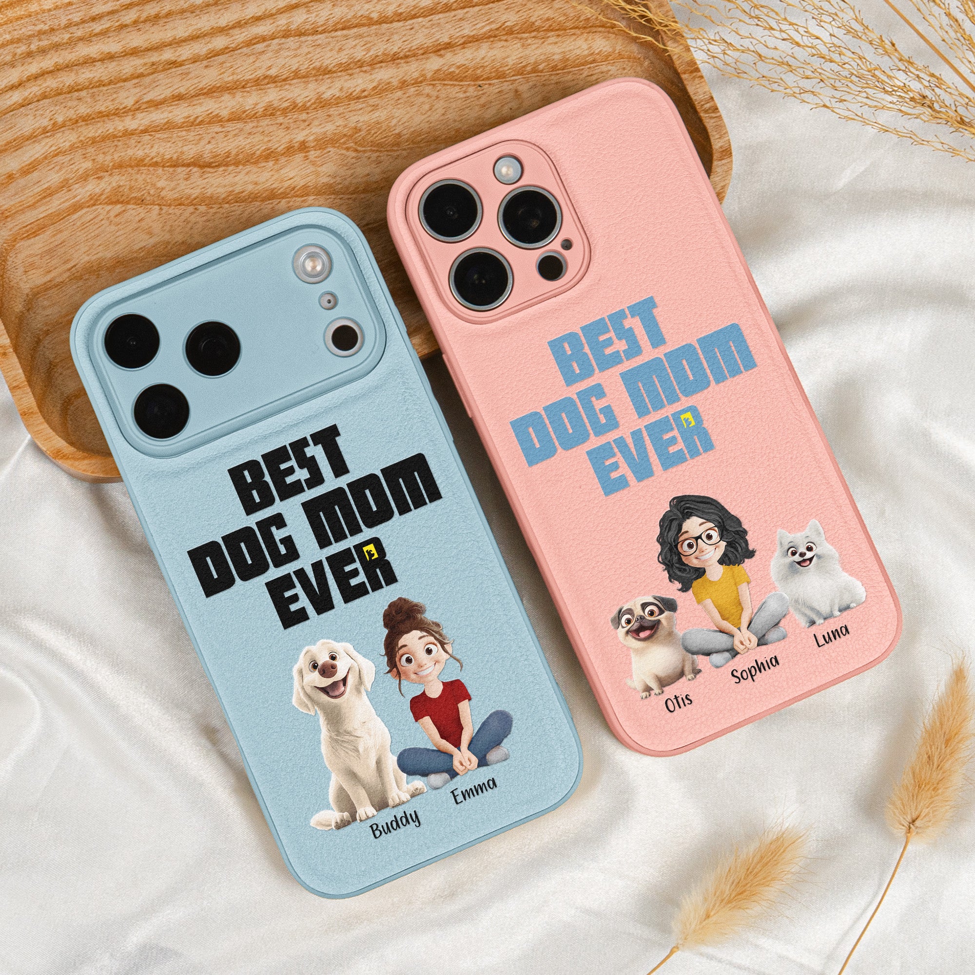 Life Is Better With Dogs - Personalized Leather Phone Case