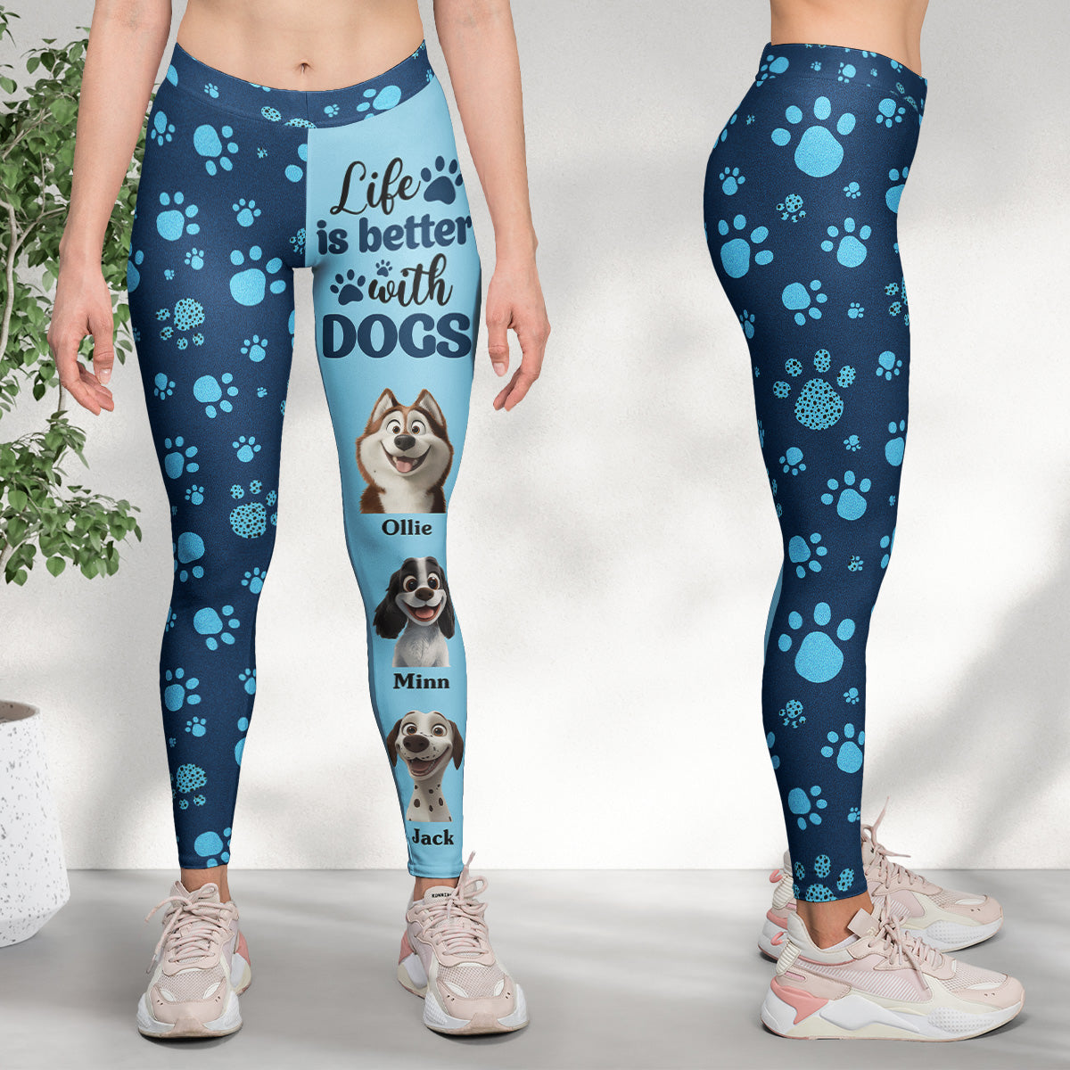Life Is Better With Dogs - Personalized Leggings
