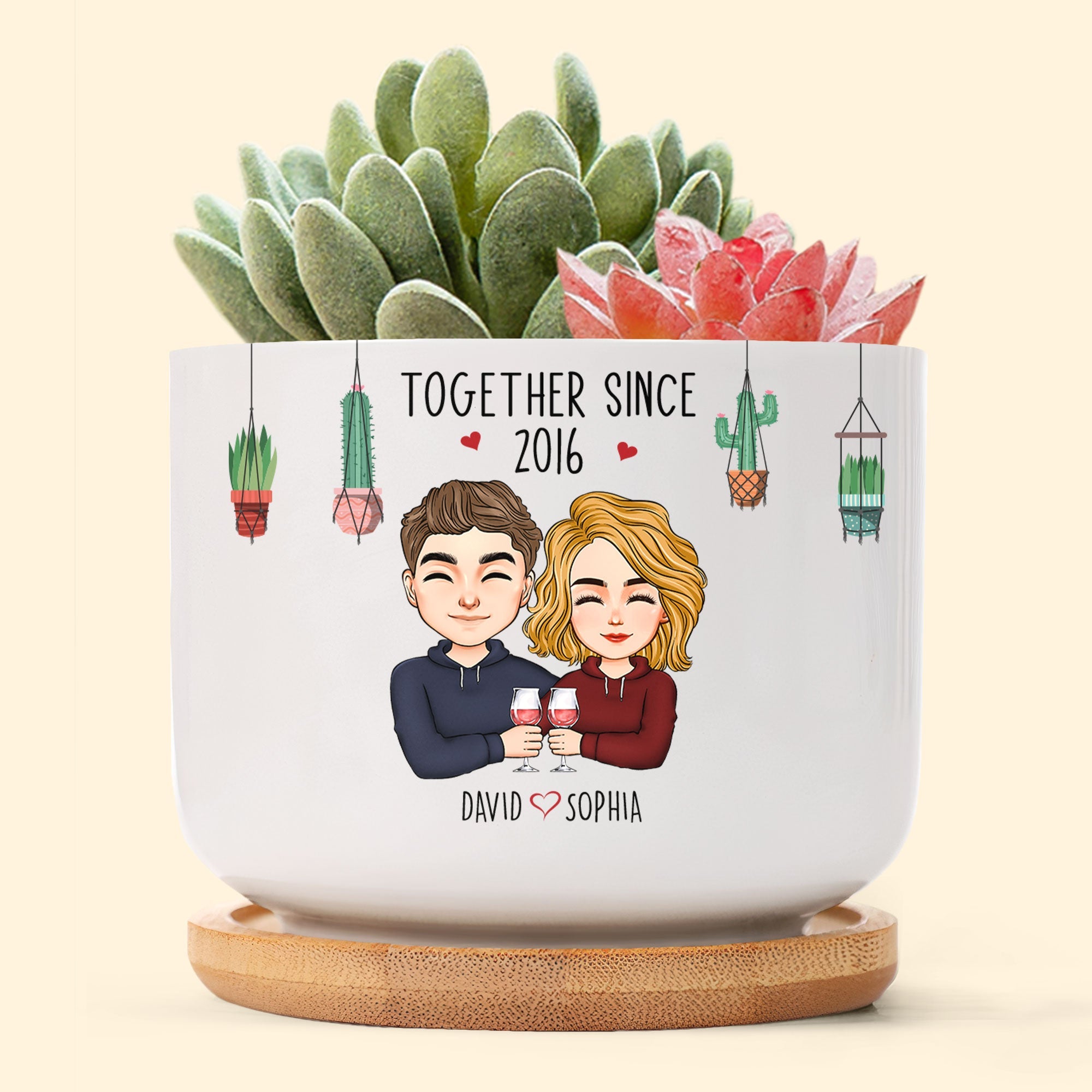Life Would Succ Without You - Personalized Ceramic Plant Pot With Tray