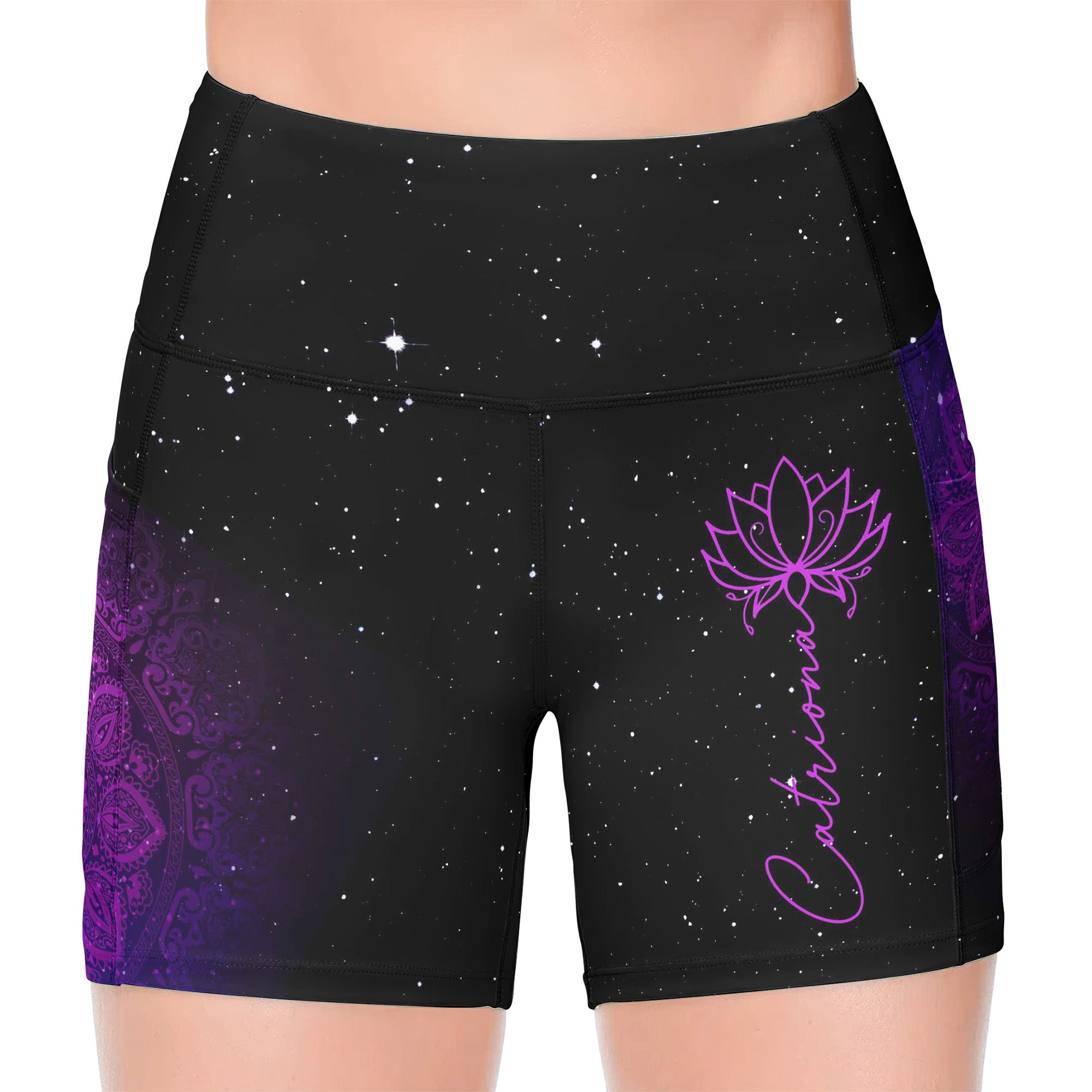 Lotus Charka Yoga Lover - Personalized Women's Workout Shorts