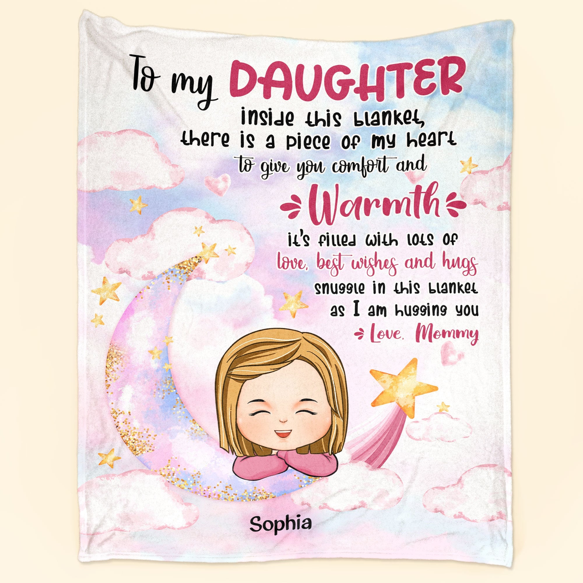 Love, Best Wishes And Hugs - Personalized Blanket