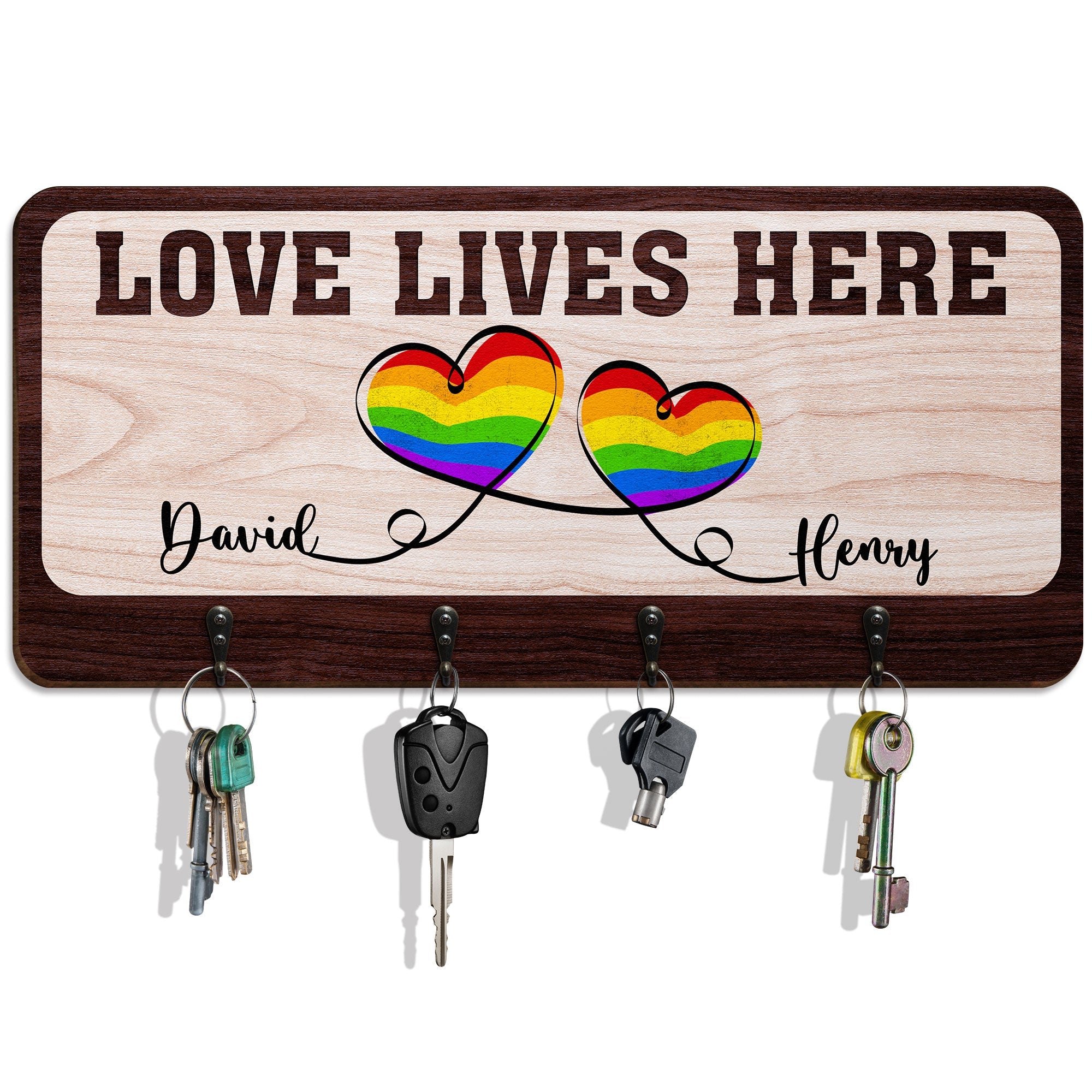 Love Lives Here - Personalized Key Holder