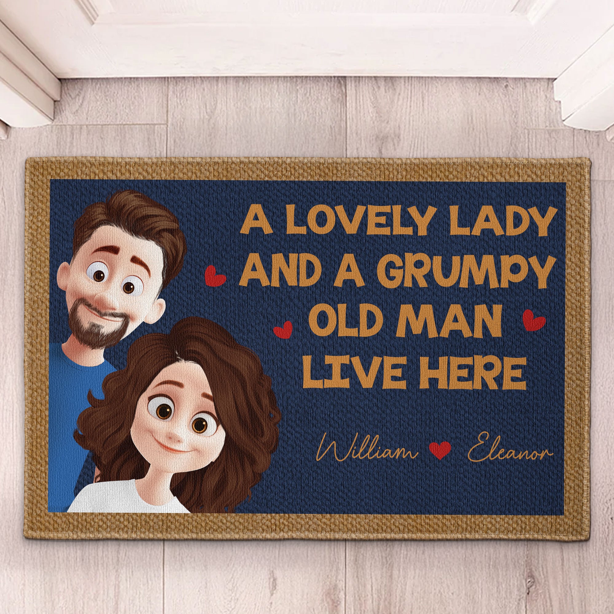 Lovely Lady Grumpy Old Man - Personalized Doormat