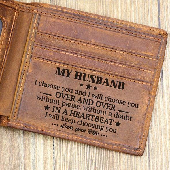Perfect Gifts For Husband - Engraved Leather Wallet-A Loves Gift