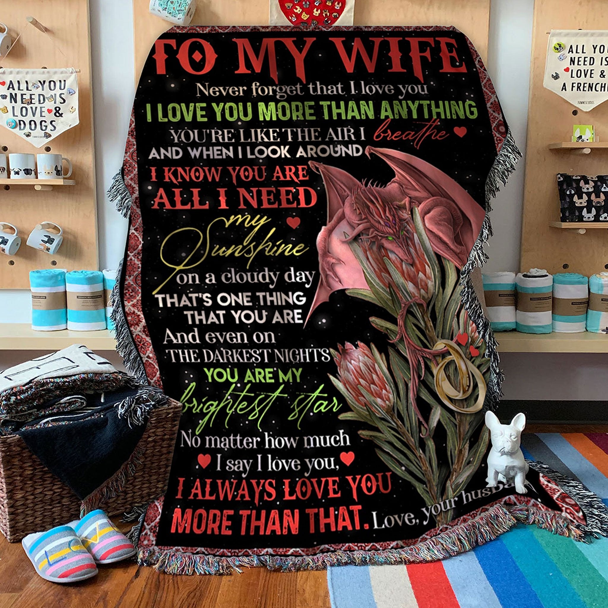 Custom Woven Blanket To My Wfie Woven Throw  Blanket - 50x60-A Loves Gift