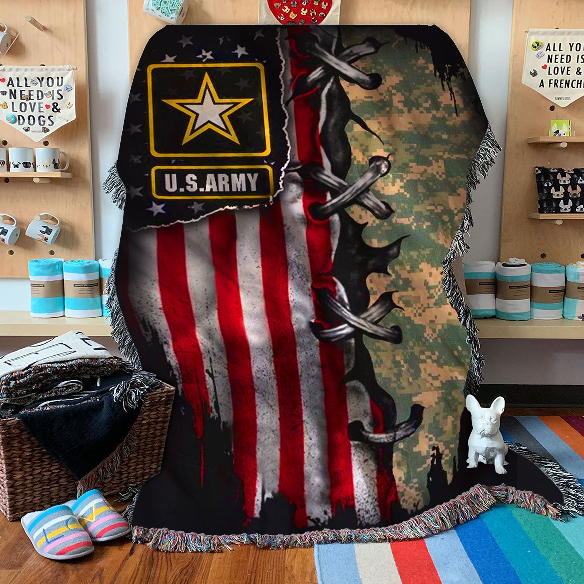 Custom Woven Blanket U.S.Army Woven Throw Blanket - 50x60-A Loves Gift