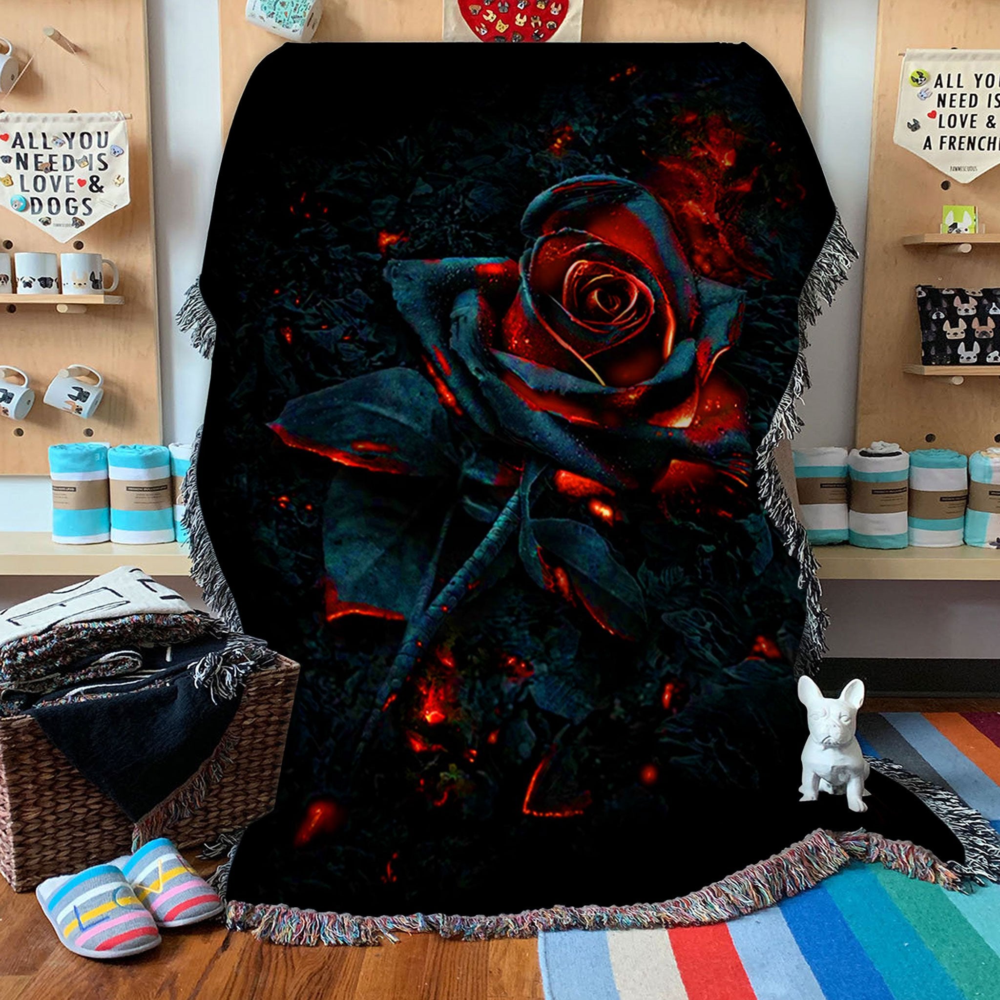 Custom Woven Blanket Burnt Rose Woven Throw Blanket - 60x80-A Loves Gift