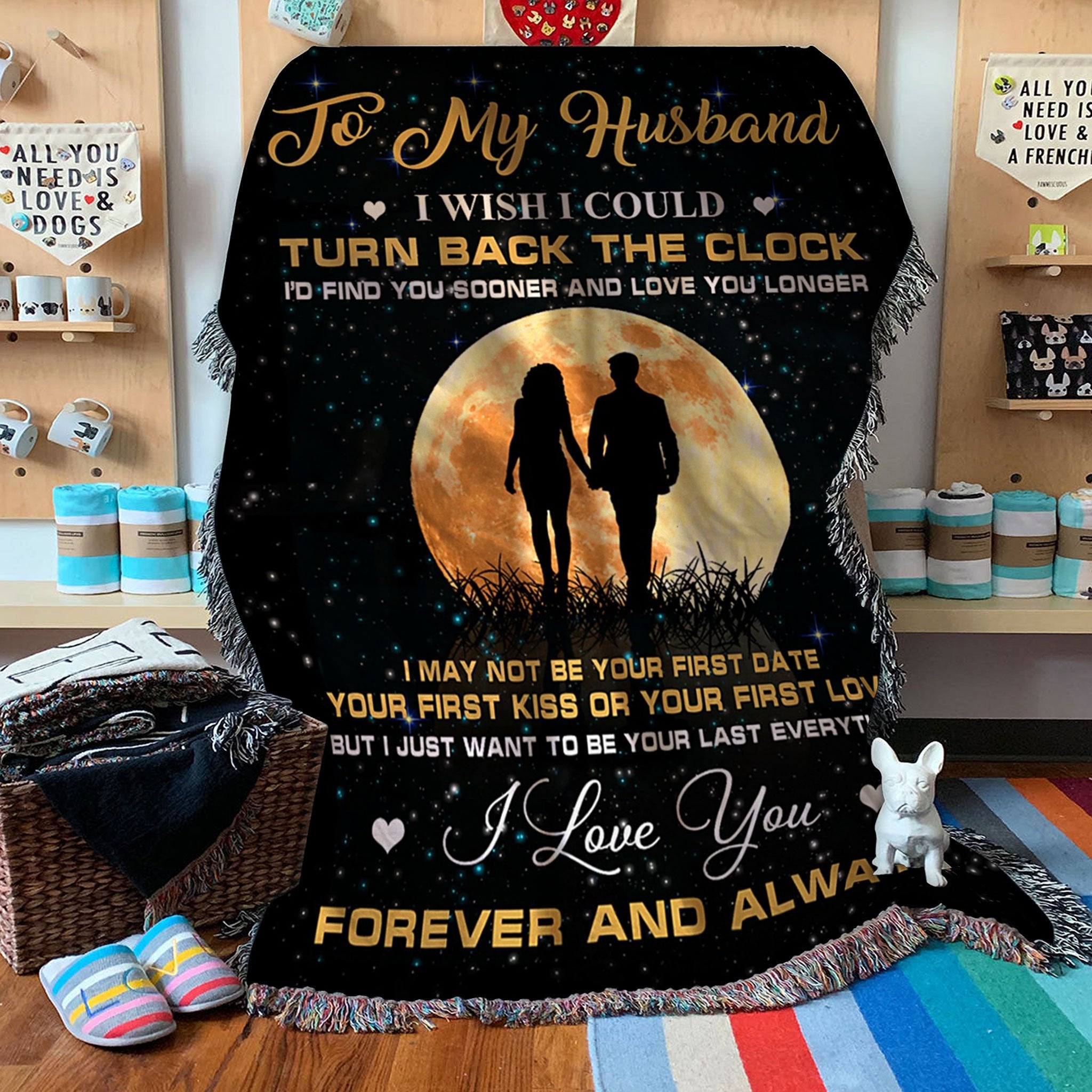 Custom Woven Blanket To My Husband Woven Throw Blanket - Gift for Husband - 50x60-A Loves Gift