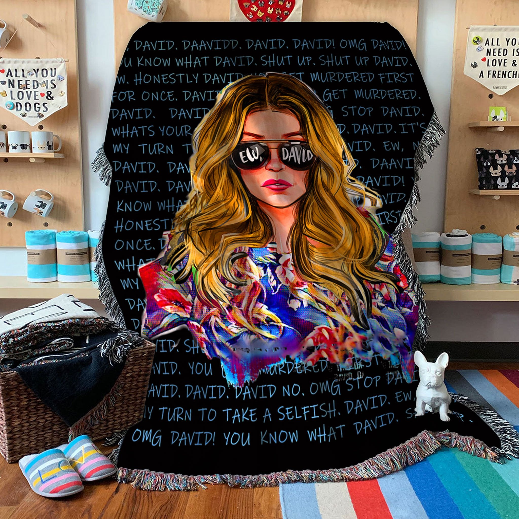 Custom Woven Blanket Alexis Ew,David Woven Throw Blanket - 60x80-A Loves Gift