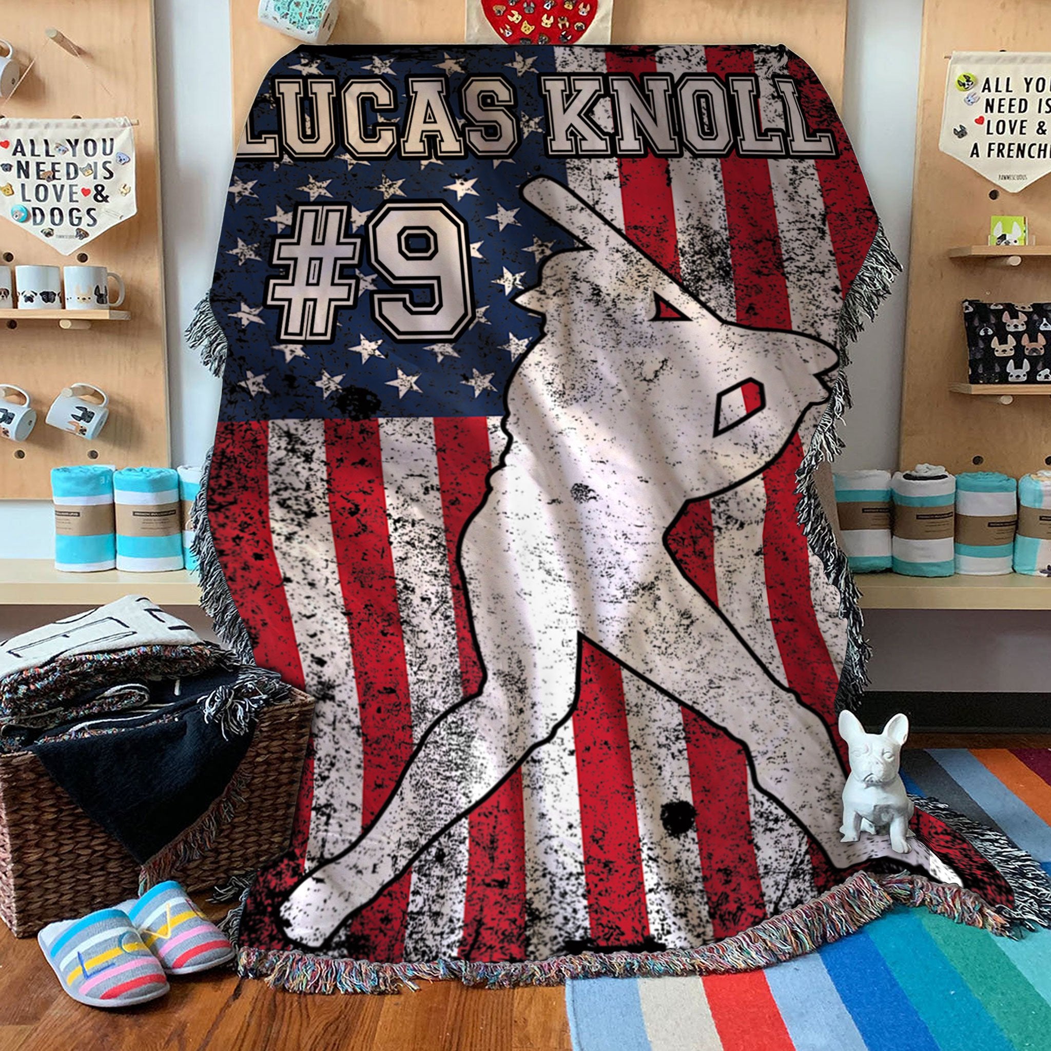 Custom Woven Blanket Baseball Personalized Woven Throw Blanket - 60x80-A Loves Gift