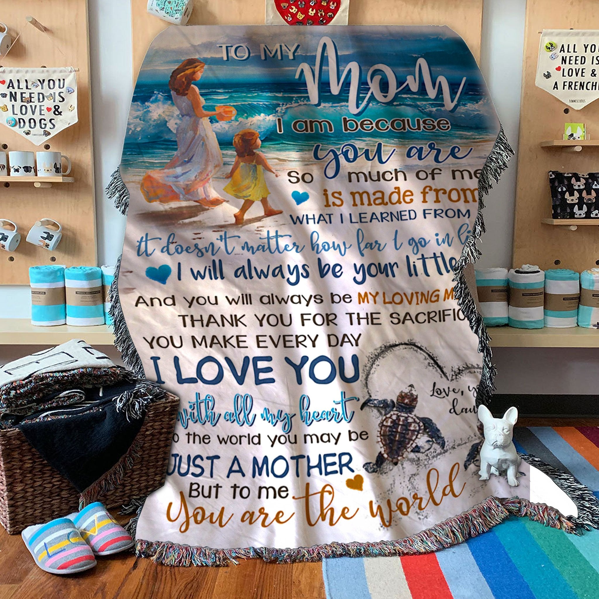 Custom Woven Blanket To My Mom Woven Throw Blanket - Gift for Mom - 50x60-A Loves Gift