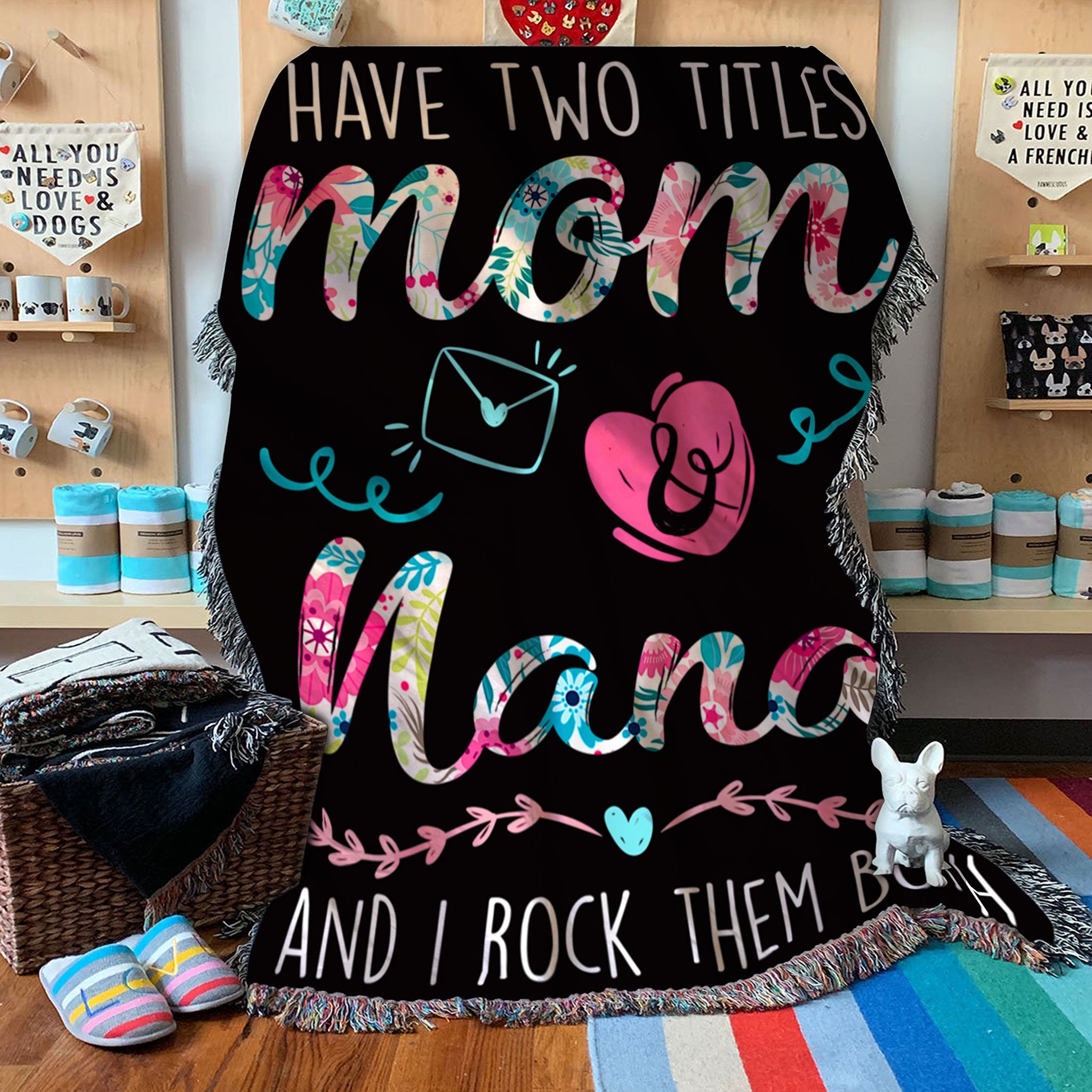 Custom Woven Blanket I Have Two Titles Mom And Nana Woven Throw Blanket - 50x60-A Loves Gift