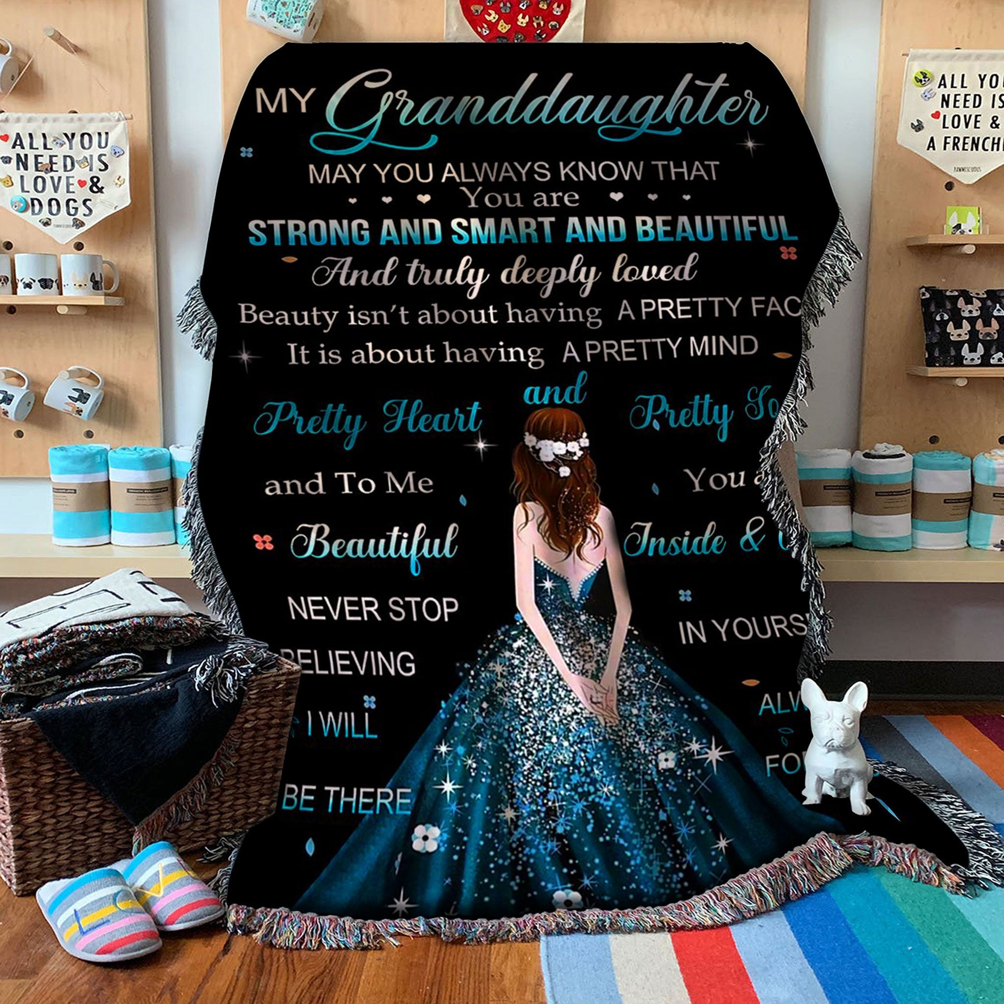 Custom Woven Blanket To My Granddaughter Woven Throw Blanket - 60x80-A Loves Gift